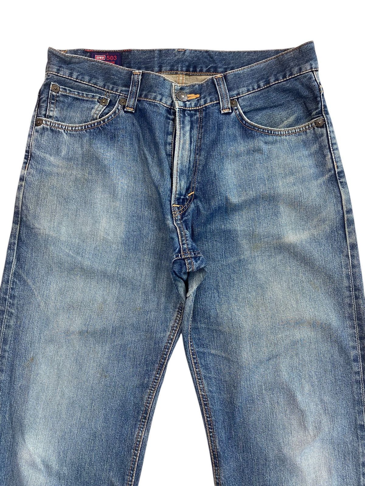 Edwin Edwin 503 Premium Faded Wash Style Loose Jeans Size US 32 / EU 48 - 2 Thumbnail