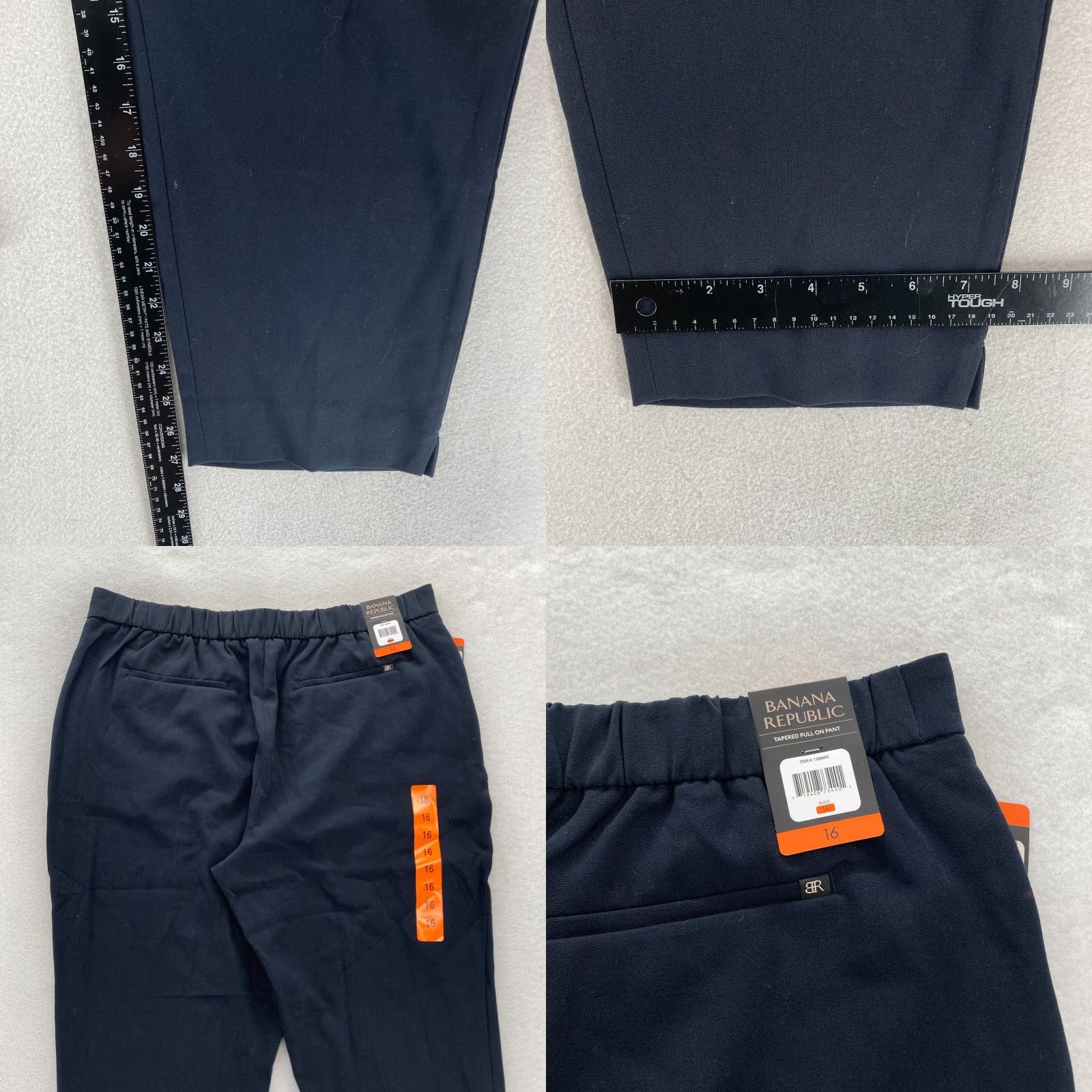 Banana Republic Banana Republic Tapered Pull On Pants Women's 16 Black Stretch Casual Preppy Size 38" / US 16 / IT 52 - 8 Thumbnail