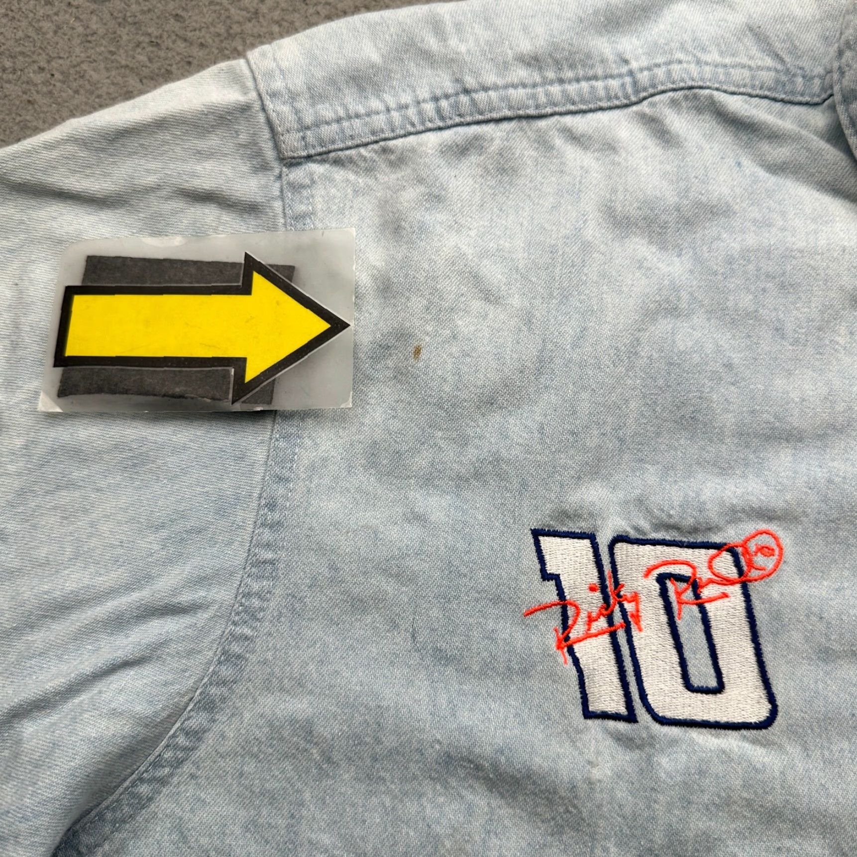 NASCAR VINTAGE NASCAR Ricky Rudd #10 Tide Denim Short Sleeve Button Shirt Mens XL Size US XL / EU 56 / 4 - 7 Thumbnail
