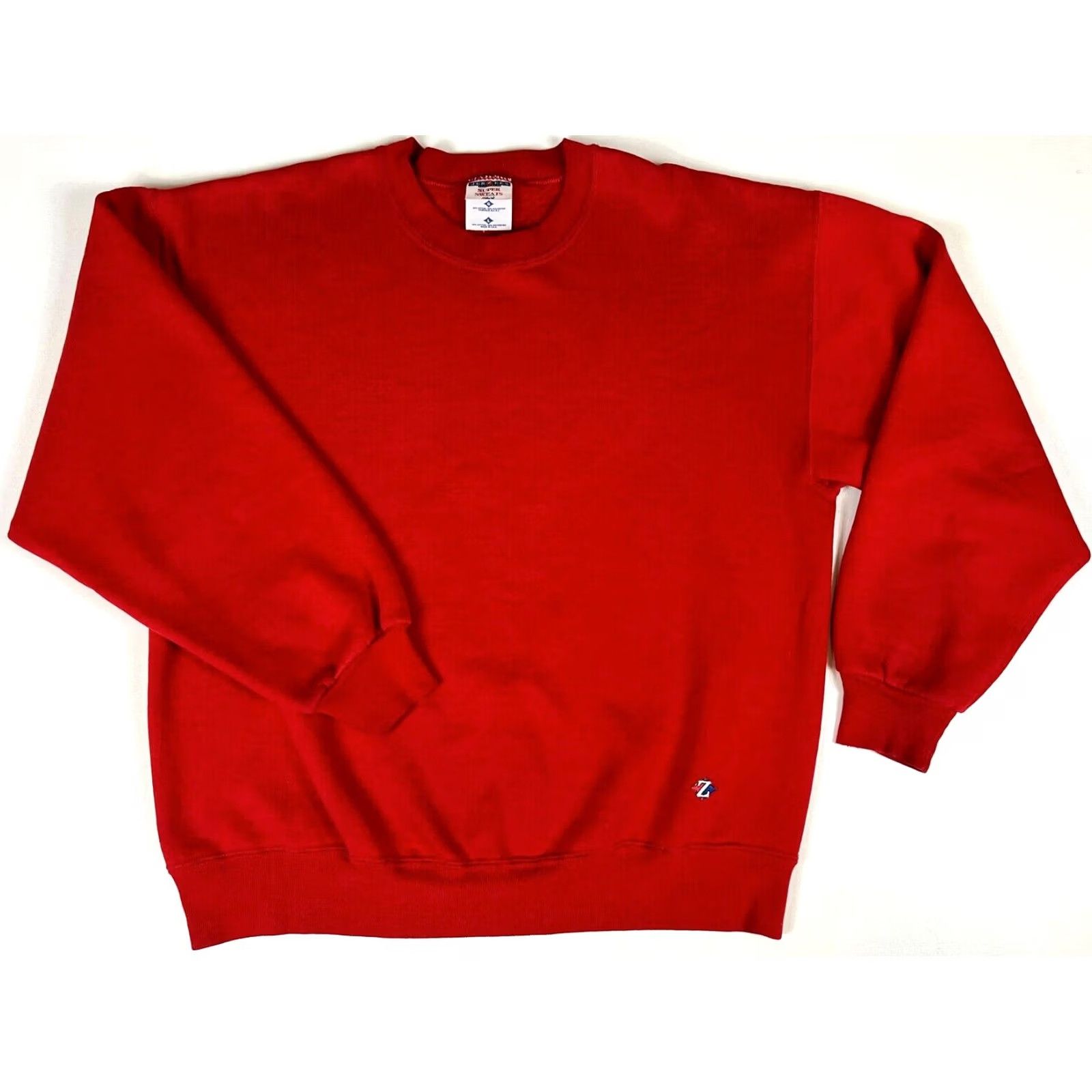 Jerzees VINTAGE Jerzees Super Sweats Crewneck Sweatshirt Shirt Unisex Adults L Red Cotton Blend Fleece USA Made 50% Cotton 50% Polyester 1990s Men Women Size US L / EU 52-54 / 3 - 2 Thumbnail