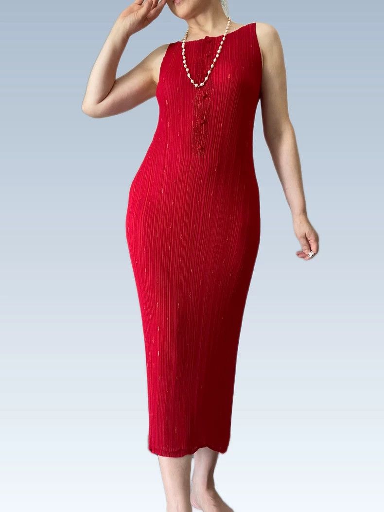 Issey Miyake Issey Miyake Red double-layer chiffon structure mainline d Size M / US 6-8 / IT 42-44 - 1 Thumbnail