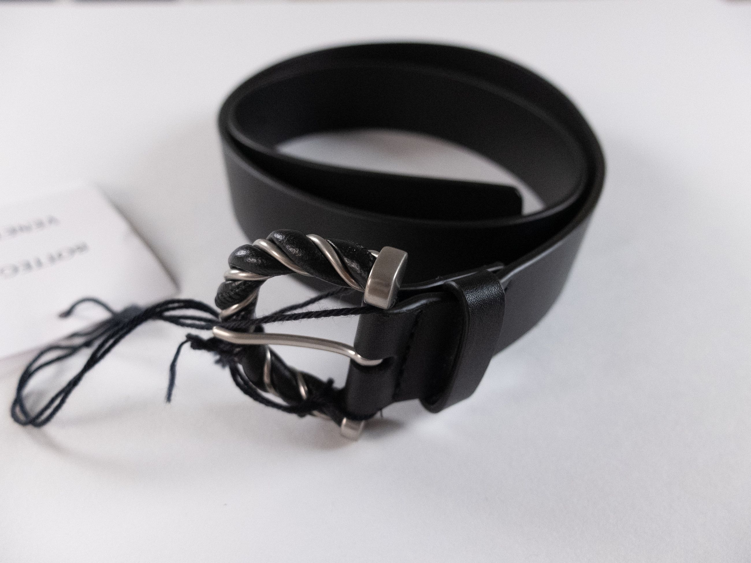 Bottega Veneta BOTTEGA VENETA Twist black leather belt 80 Size ONE SIZE - 4 Thumbnail