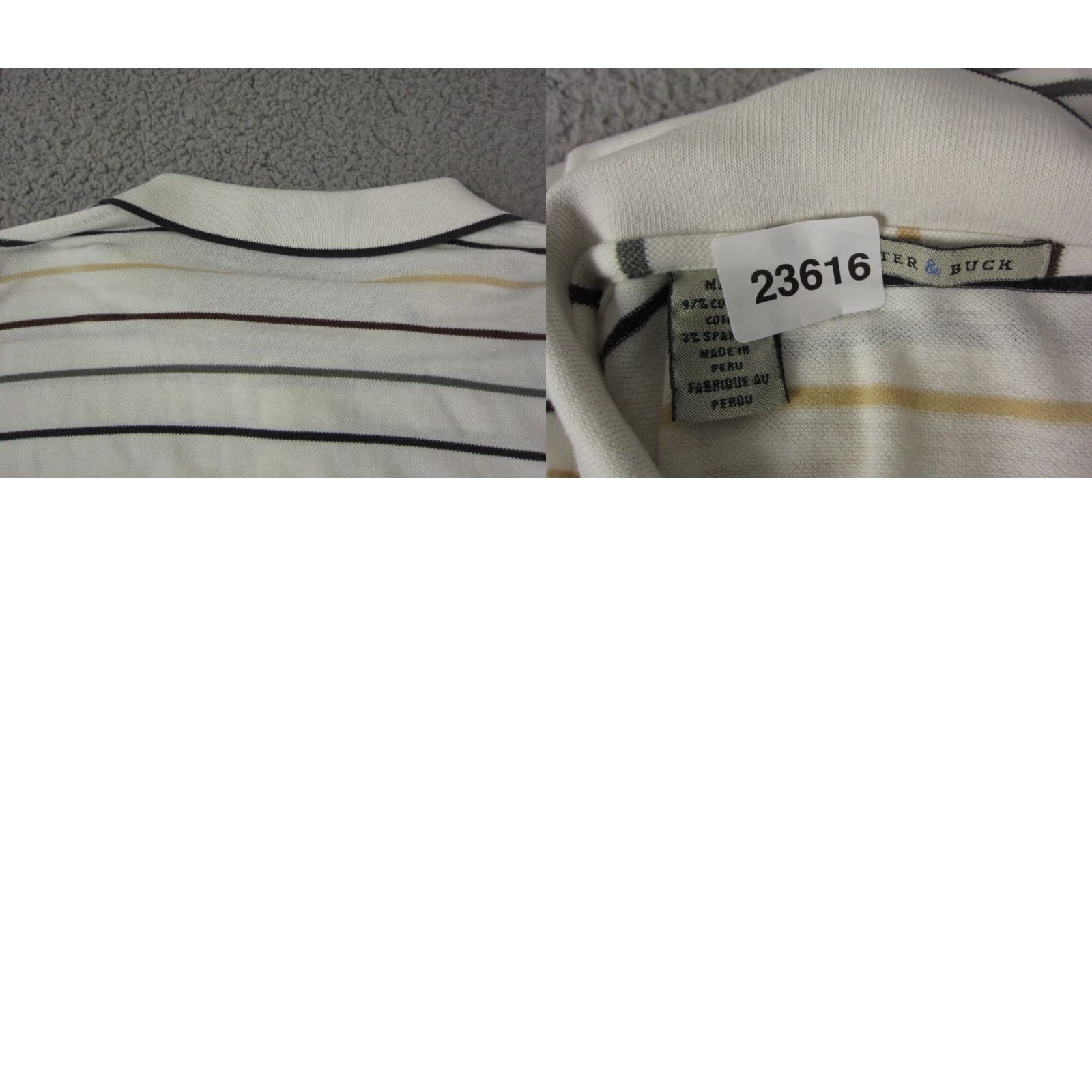 PGA Tour VINTAGE PGA TOUR Polo Shirt Mens Adult M White Striped 90s Outdoor Logo Athletic Short Sleeve Club Shirt Size US M / EU 48-50 / 2 - 9 Thumbnail