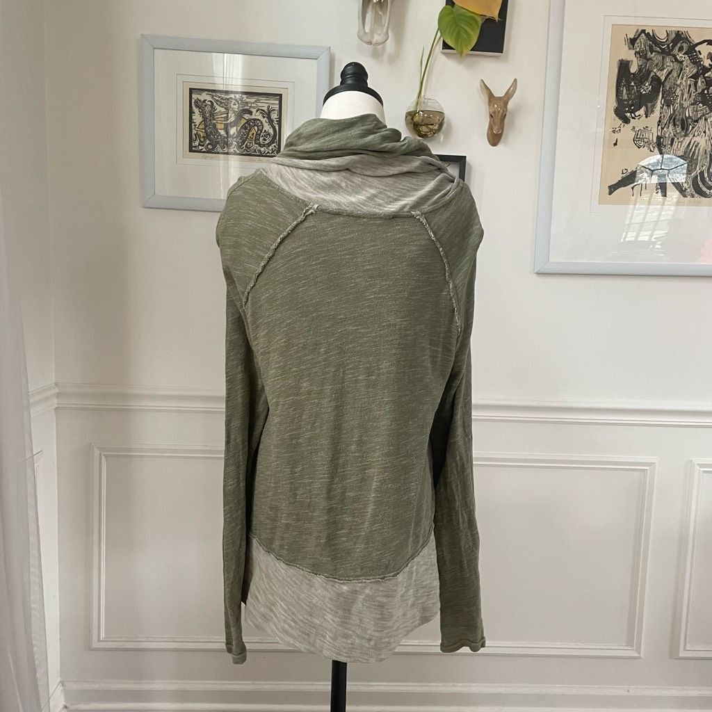 Free People Free People Beach Moss Green Cowl Neck Tunic OSFM Size ONE SIZE - 2 Thumbnail