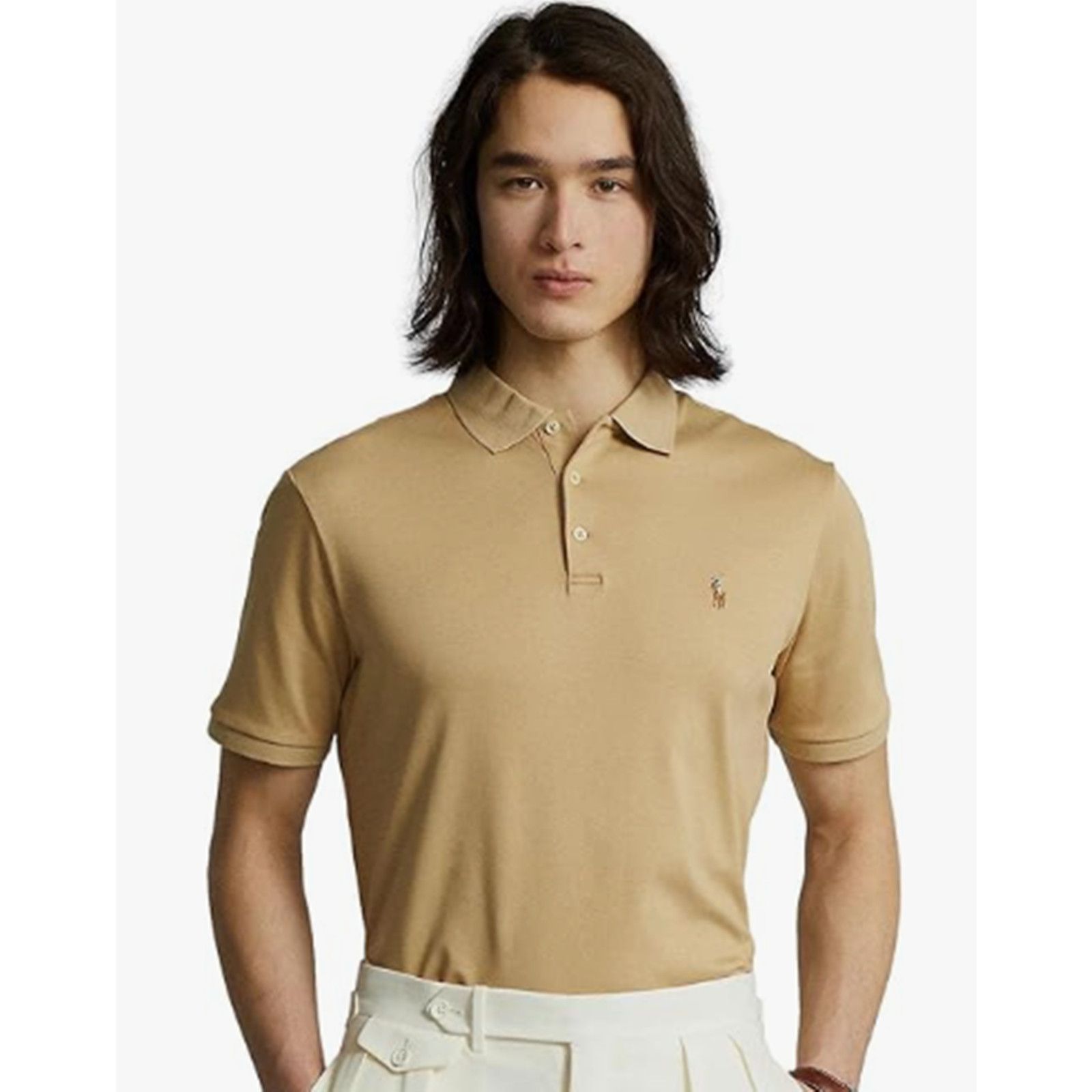 Polo Ralph Lauren Polo Ralph Lauren Mens Medium Fit Polo KhakiSigPny Size L Size US L / EU 52-54 / 3 - 1 Thumbnail