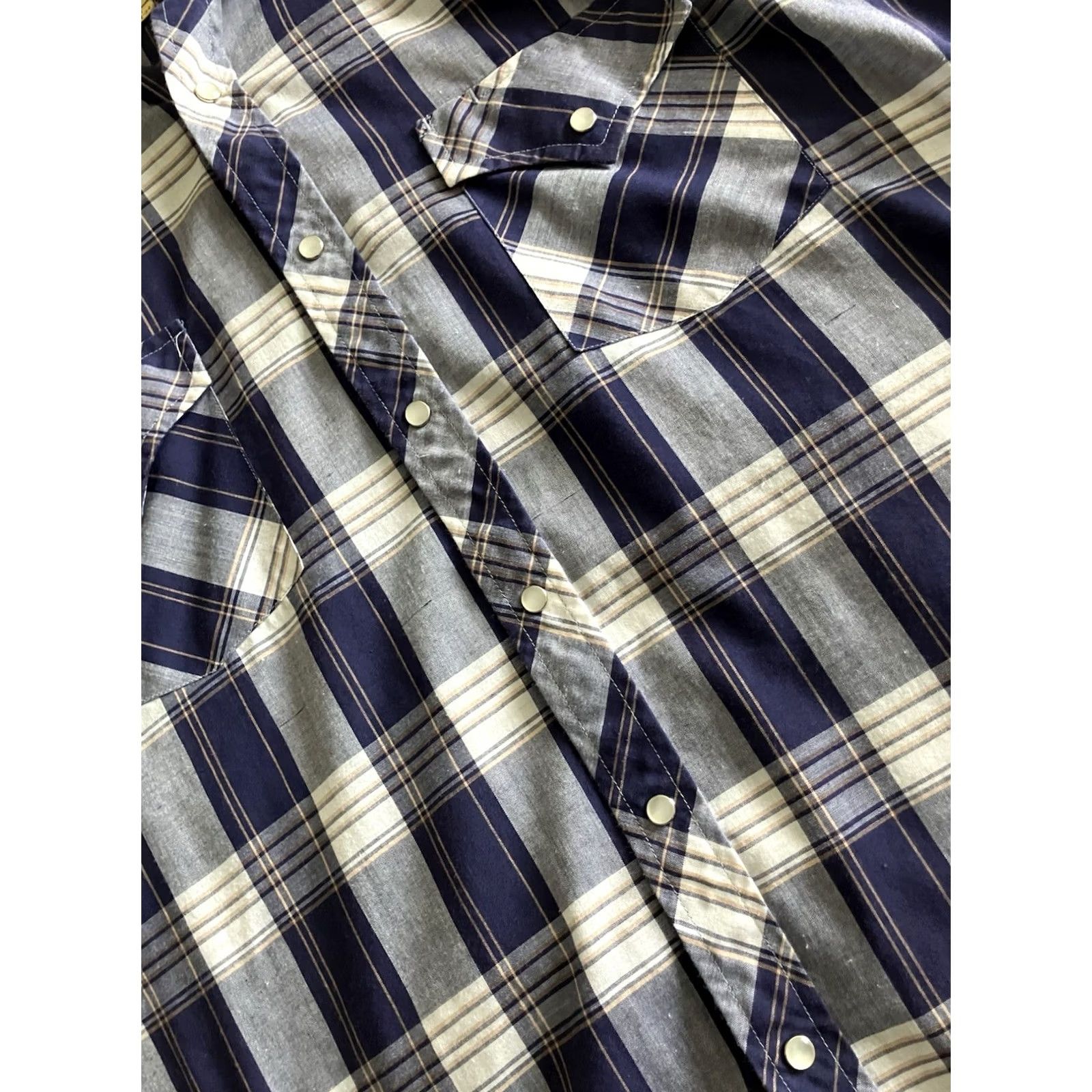 Vintage VINTAGE Ely Cattleman Button-Up Shirt XL Western Plaid Blue Pearl Snap/Buttons Pocket Mens XL Size US XL / EU 56 / 4 - 6 Thumbnail