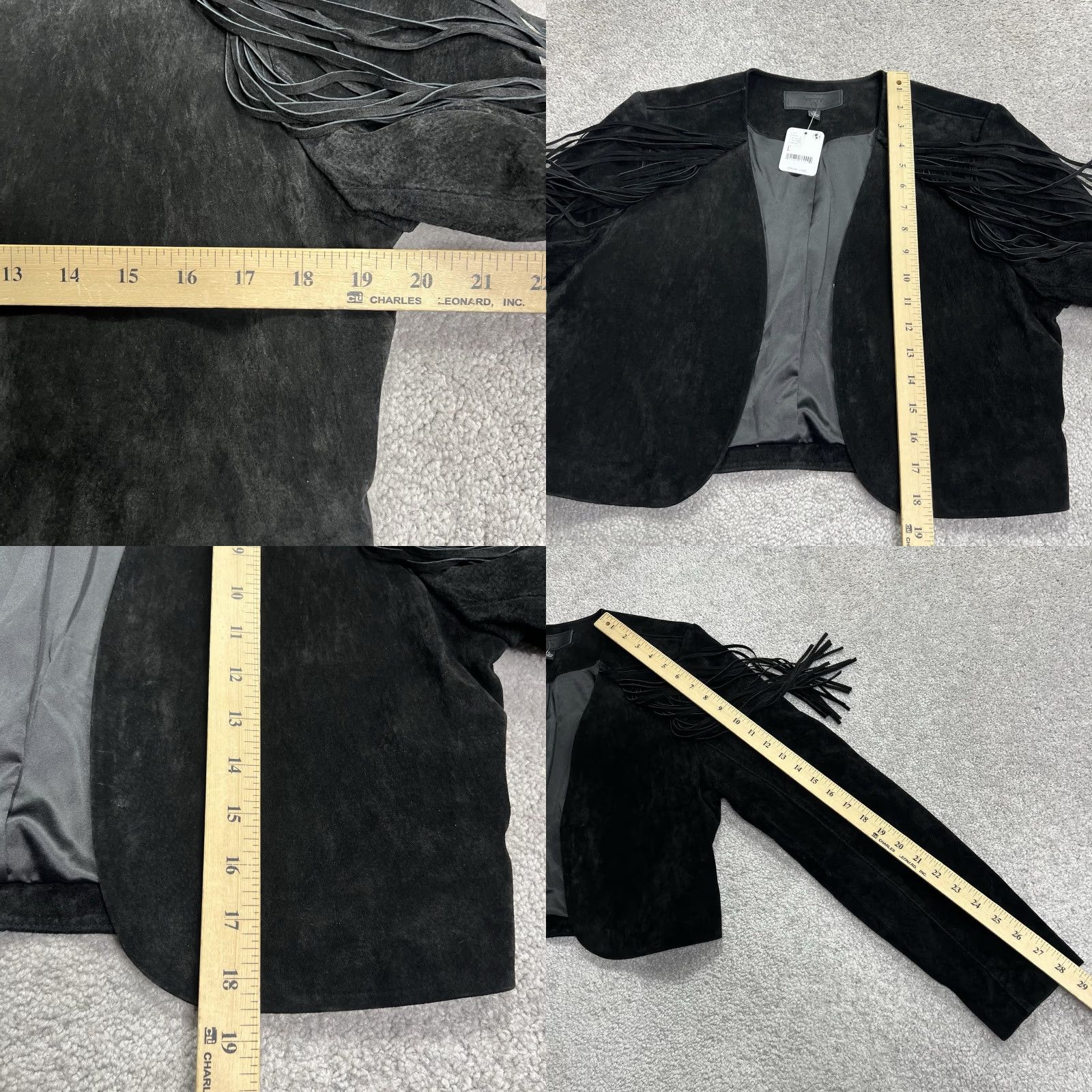 Free People Free People X Blank NYC Show Stopper Fringe Jacket L Black Open NWT Regular Women's Leather Blazer Vintage No Size L / US 10 / IT 46 - 9 Thumbnail