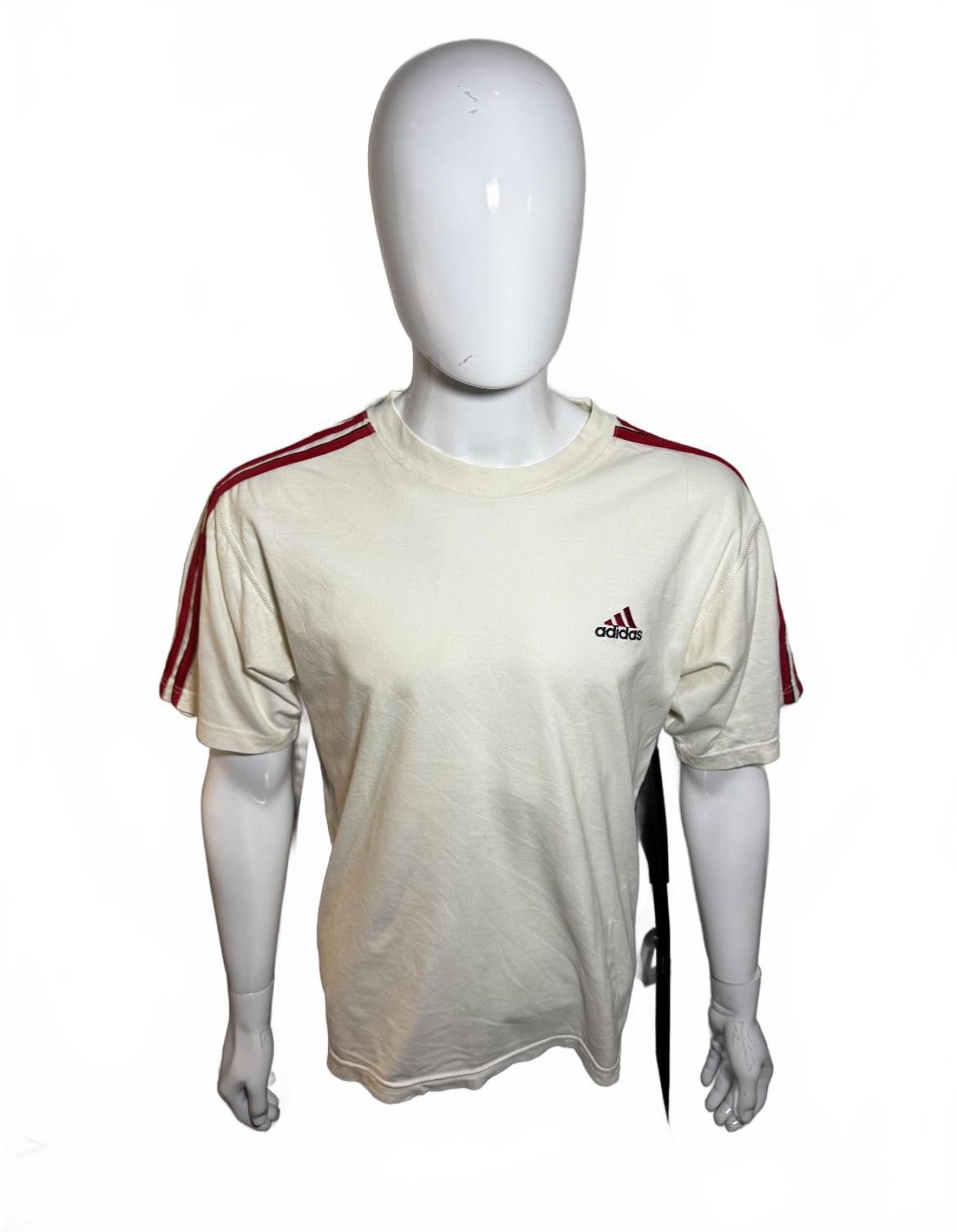 Adidas Adidas Classic Crew Neck T-Shirt - White with Red Stripes Size US S / EU 44-46 / 1 - 2 Thumbnail
