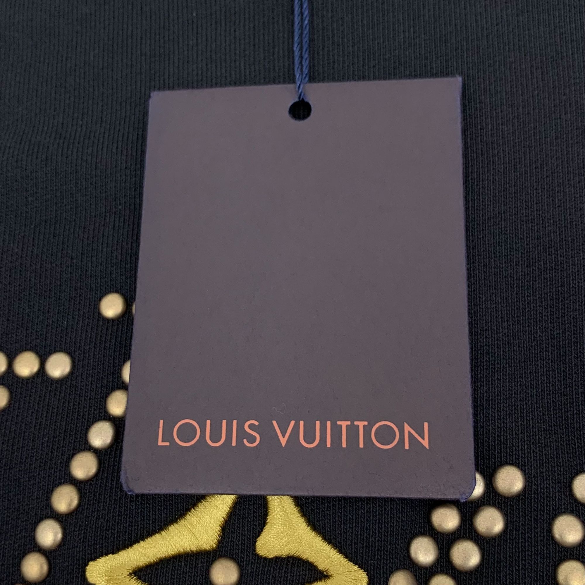Louis Vuitton LOUIS VUITTON Black Cotton Sweatshirt With Gold Studded Logo Size US L / EU 52-54 / 3 - 5 Thumbnail