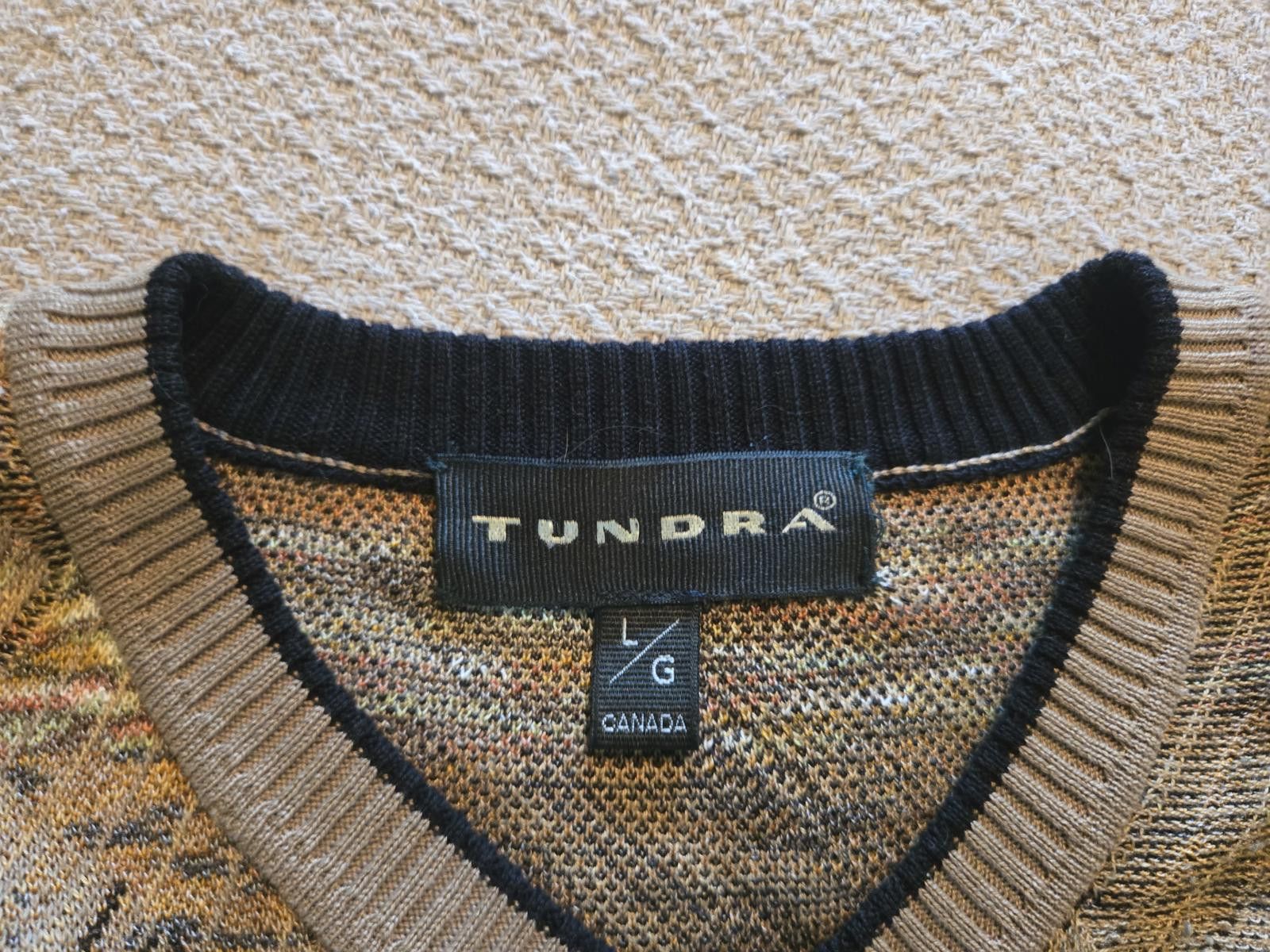 Other Tundra Sweater L | Abstract Earth-Tone Knit Size US L / EU 52-54 / 3 - 2 Thumbnail