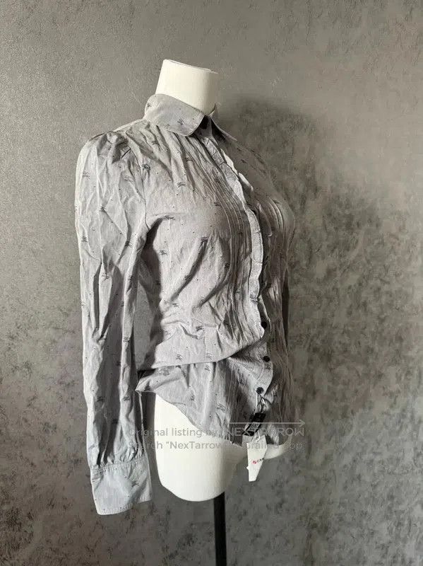 Burberry Burberry Gray Cotton Long Sleeve Shirt. Size M / US 6-8 / IT 42-44 - 4 Thumbnail
