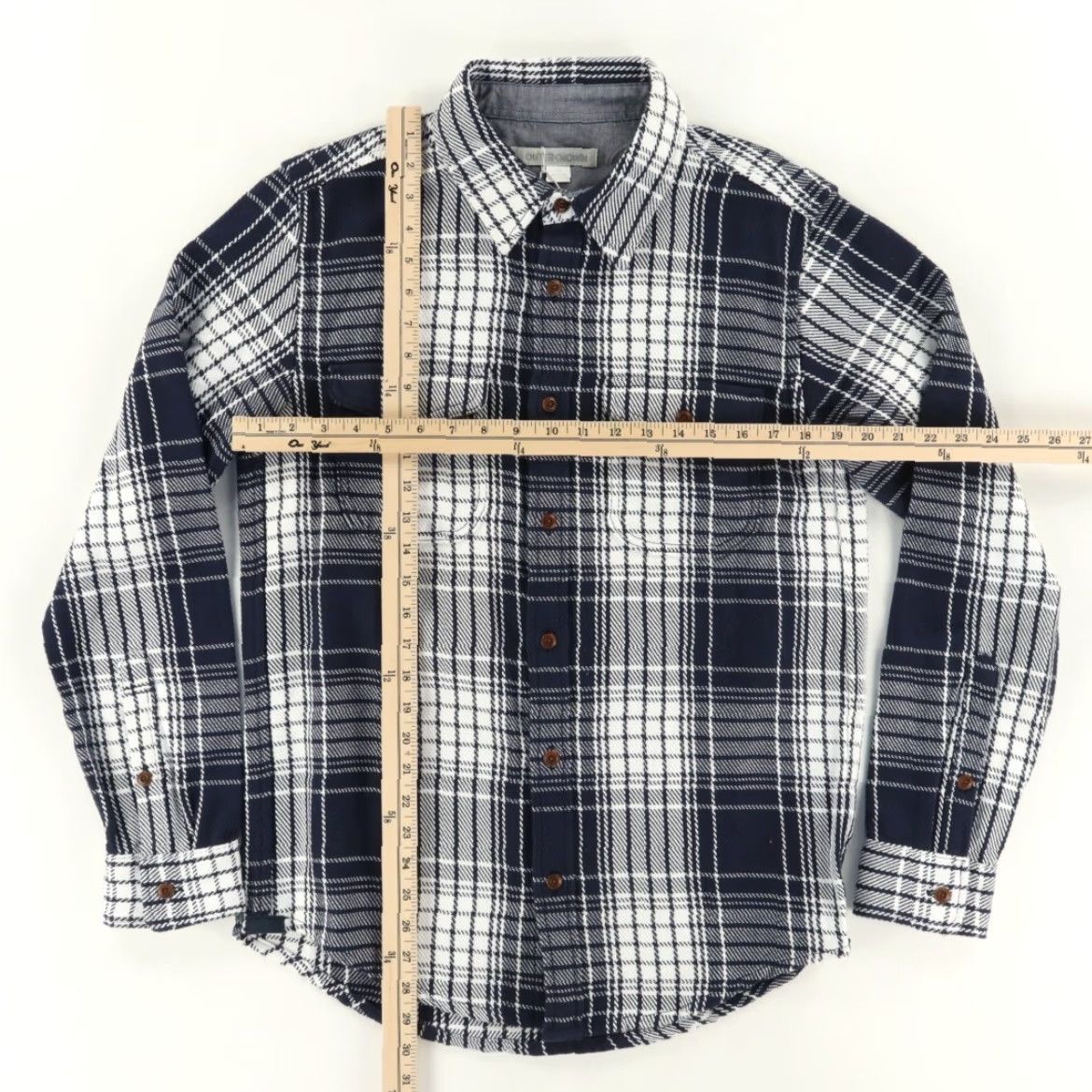 Outerknown Outerknown Blanket Cotton Plaid Long Sleeve Button Up Shirt Blue White Men's S Size US S / EU 44-46 / 1 - 3 Thumbnail