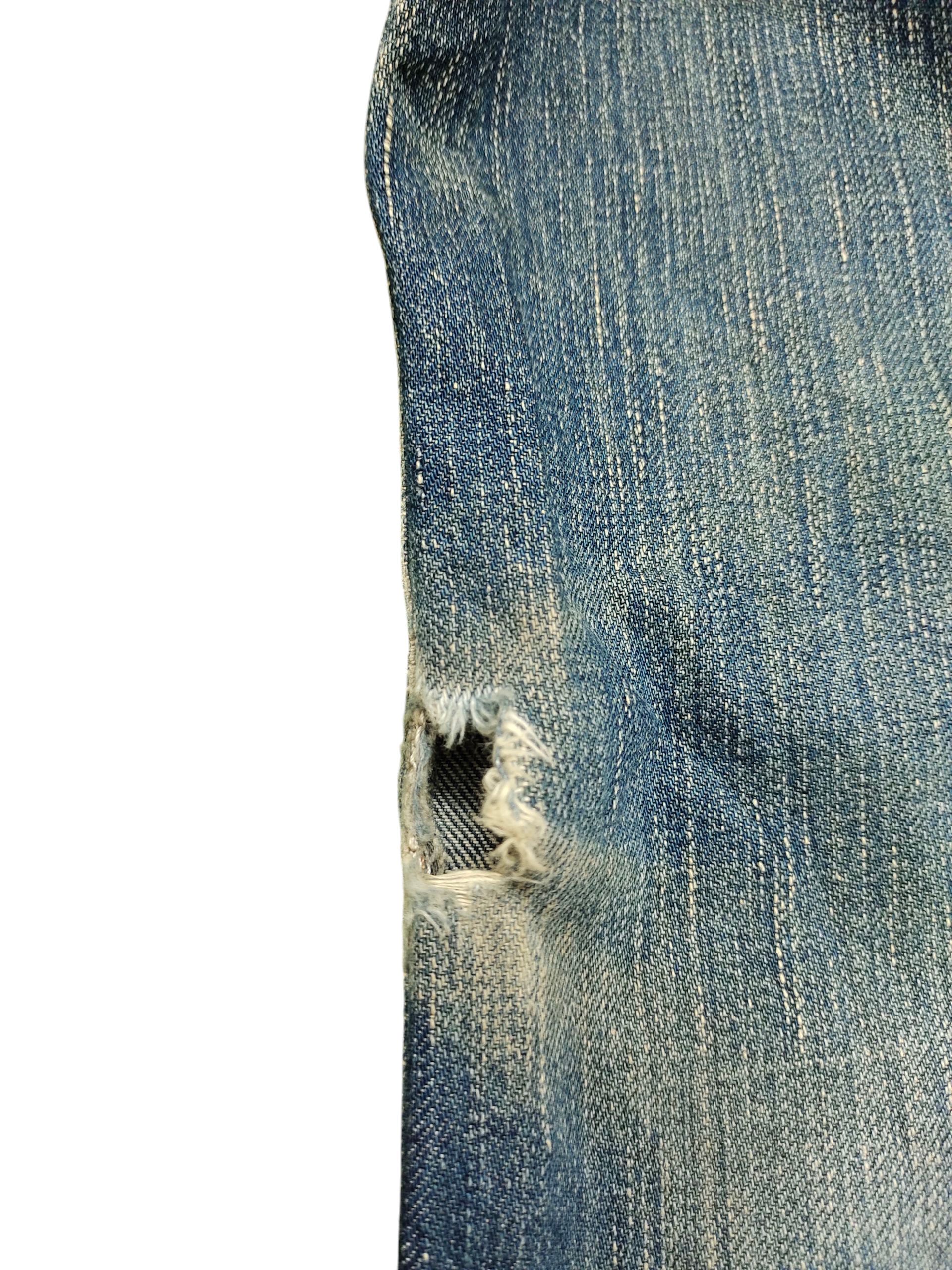 Kapital Vintage 90s Edwin 503R Regular Clawmark Distress Denim Jeans Size US 34 / EU 50 - 14 Thumbnail