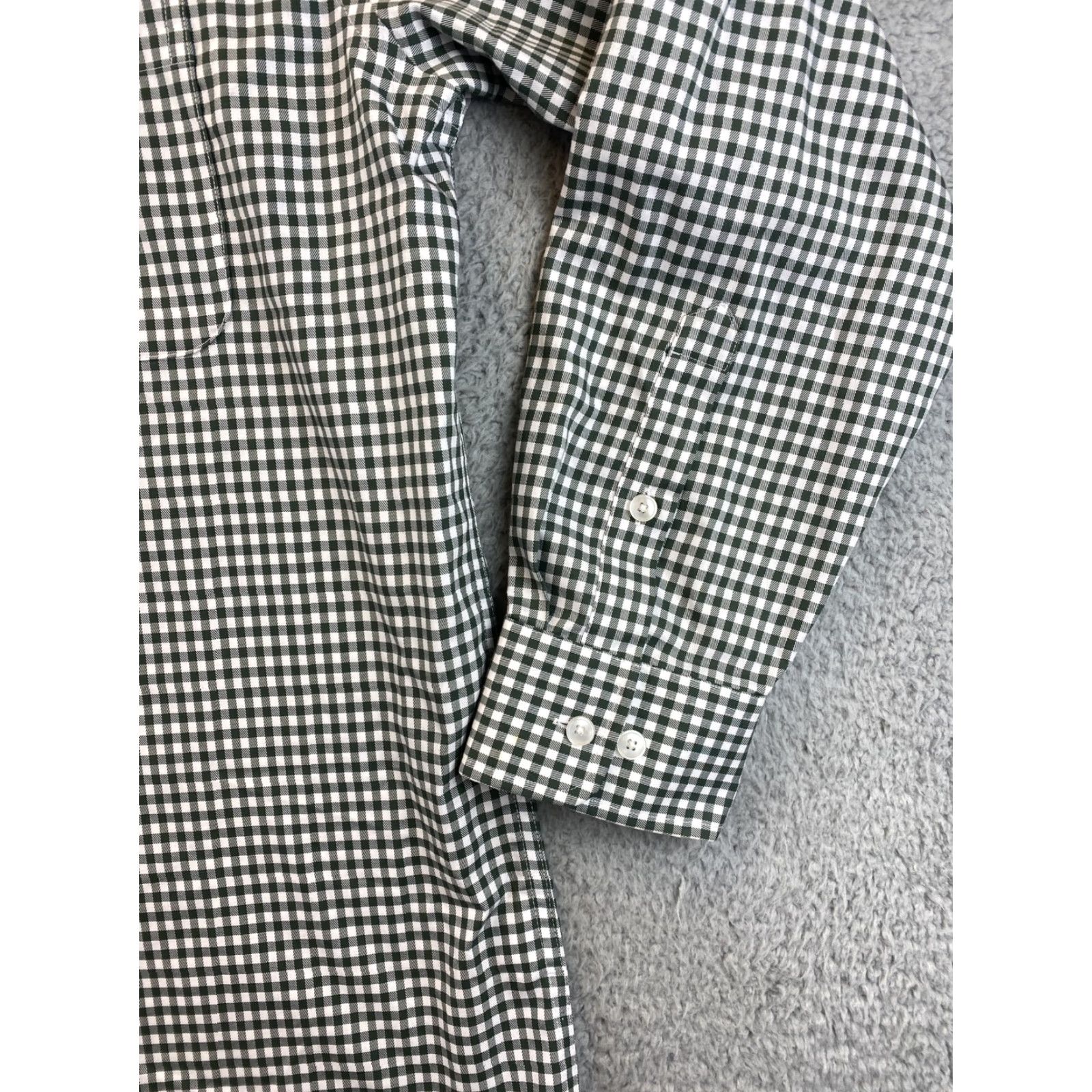 Tasso Elba Tasso Elba Dress Shirt Mens L 16-16 1/2 Long Sleeve Button Green Plaid Shirt Mens Large Green Tasso Elba Button-Up Cotton Collar Mens 79-16 Size 42R - 2 Thumbnail