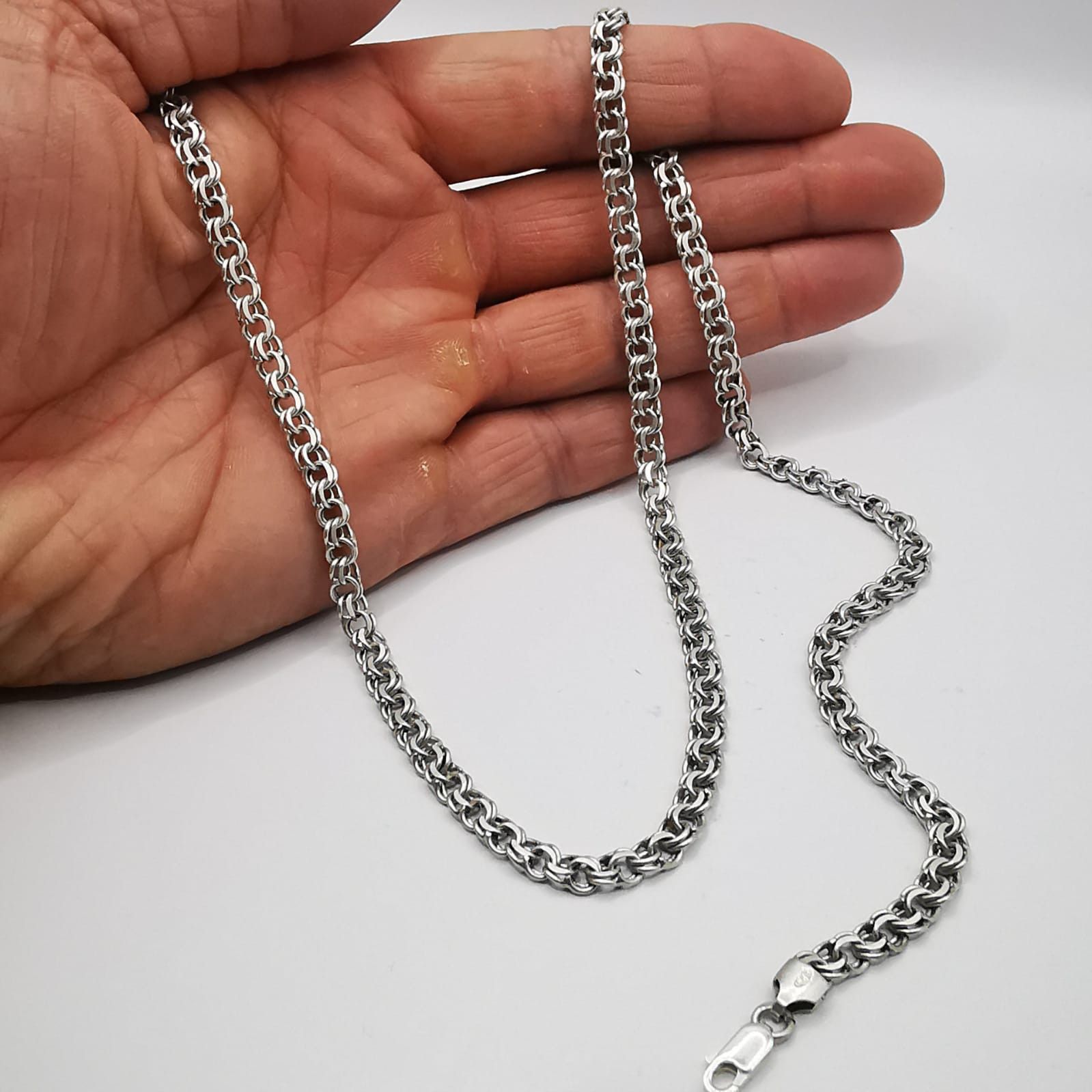 Sterling Silver Vintage Jewelry Chain, 925 Sterling Silver, Signed 27,23g Size ONE SIZE - 4 Thumbnail