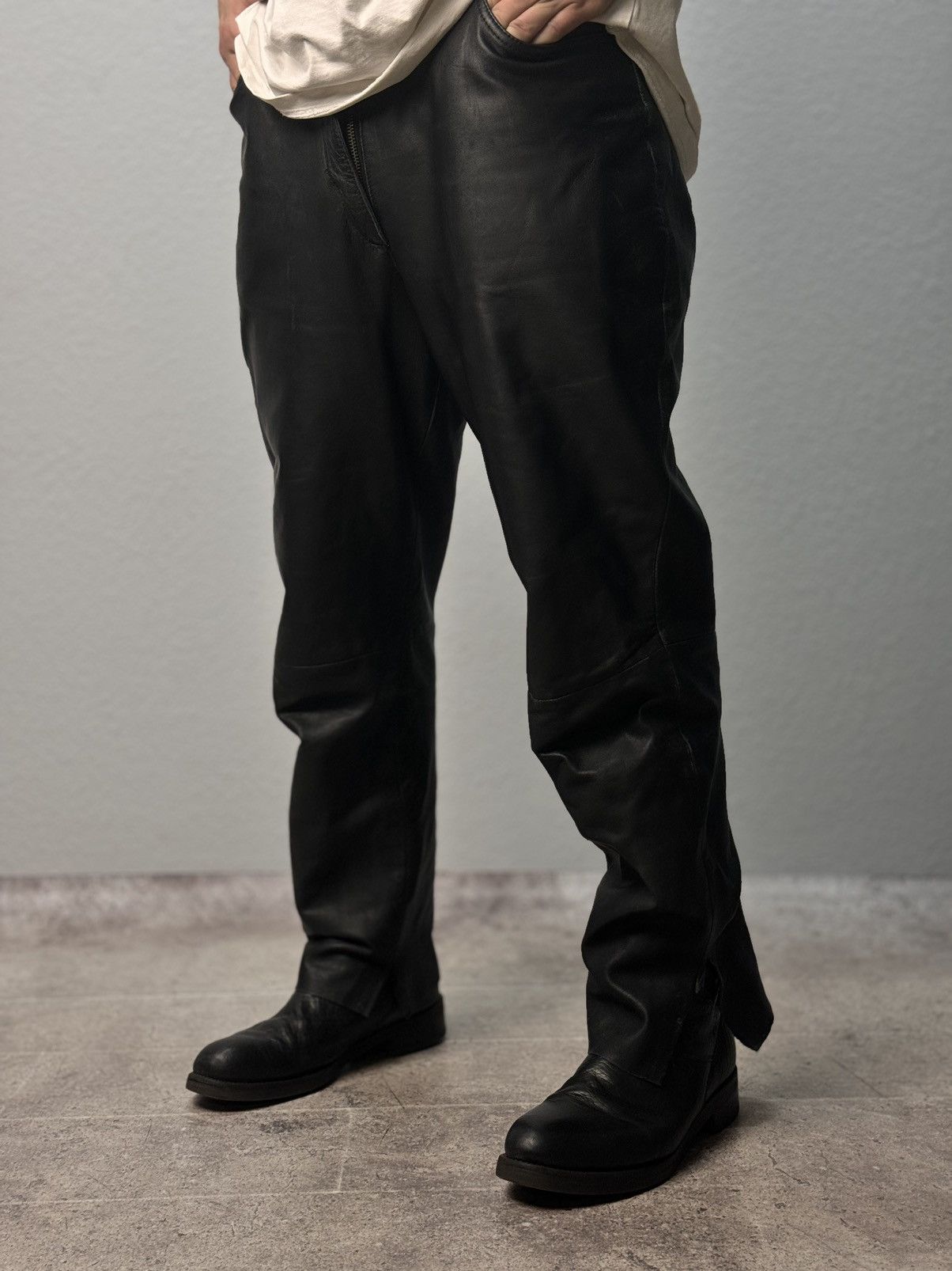 Other leather pants Y2k cowboy opium Rick Owen’s style baggy Size US 32 / EU 48 - 5 Thumbnail