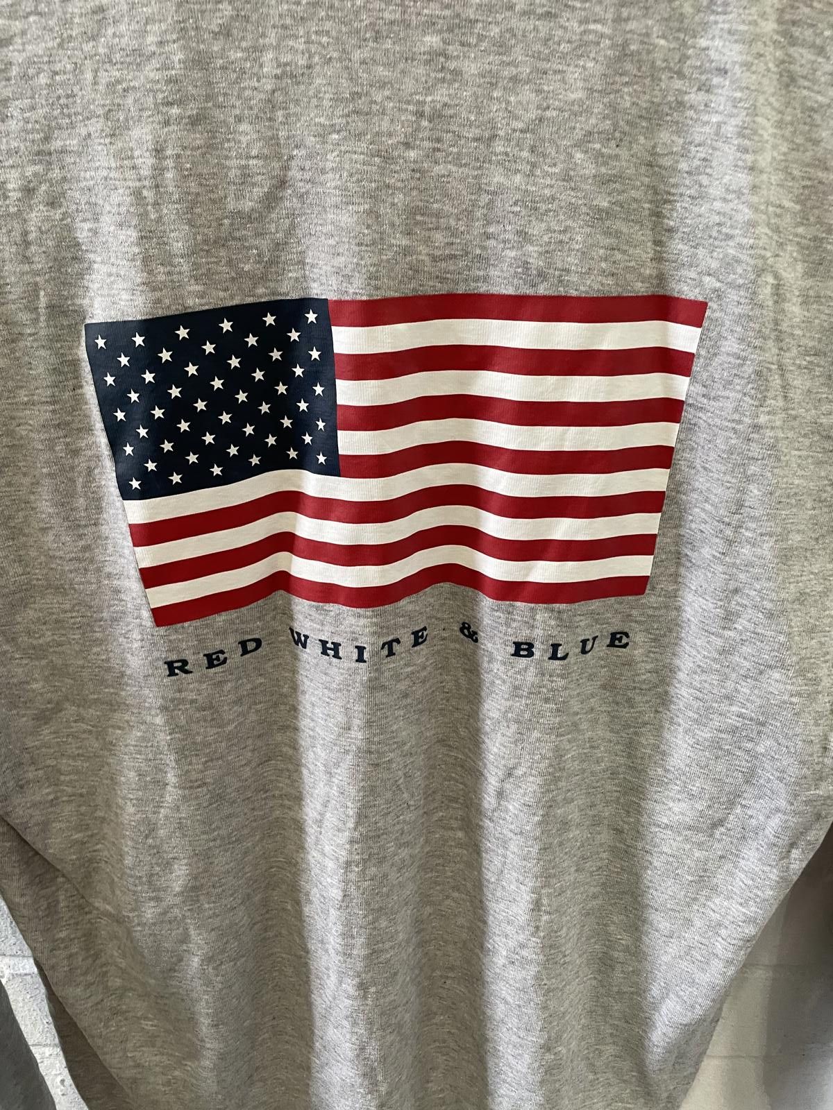 H&M H&M Men's Long Sleeve Grey Shirt with American Flag Print Size US M / EU 48-50 / 2 - 2 Thumbnail