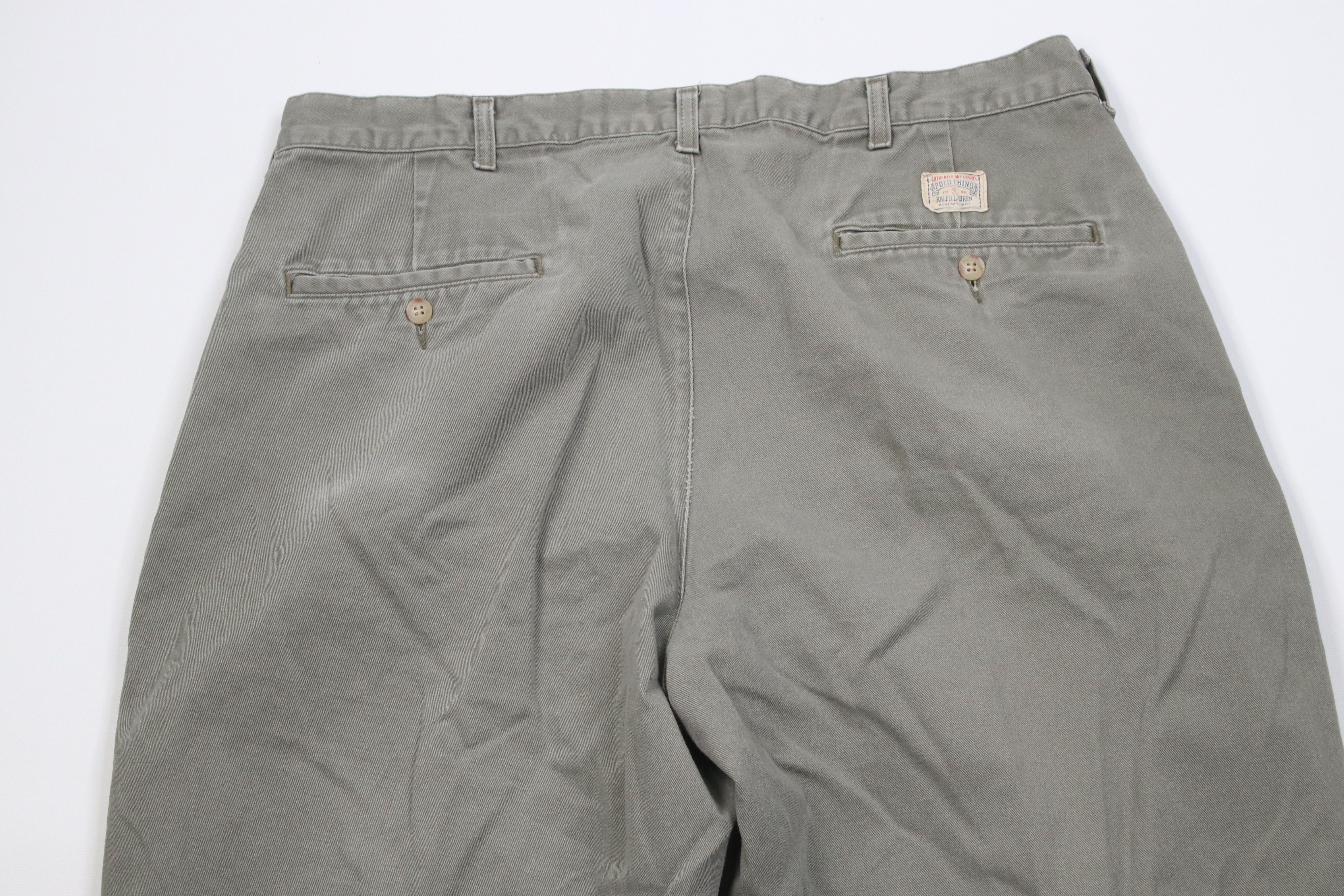 Polo Ralph Lauren Vintage 70s 80s Ralph Lauren Wide Leg Chino Pants Green USA Size US 36 / EU 52 - 11 Thumbnail