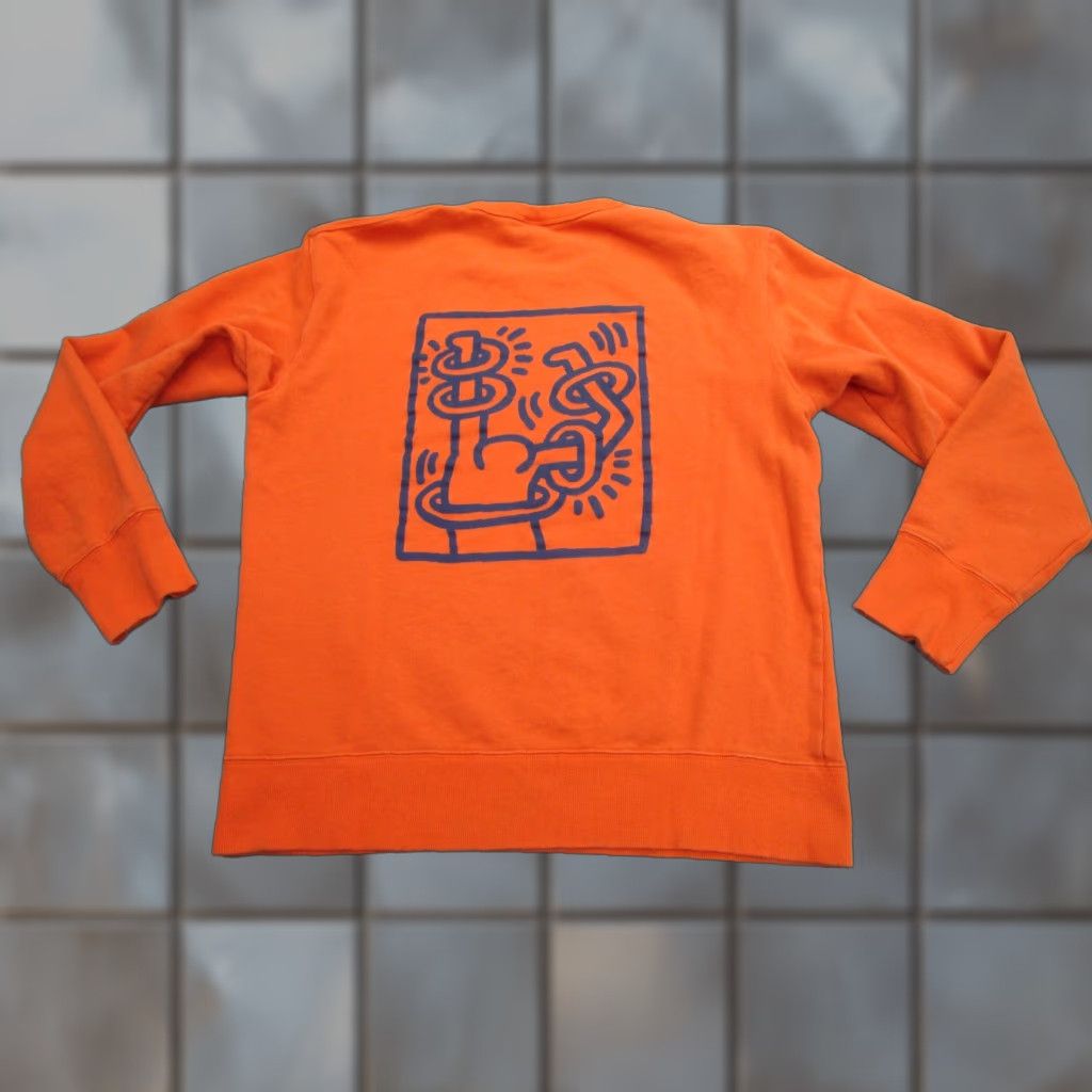 Uniqlo Uniqlo Keith Haring Sweatshirt Mens M Orange Graphic Print Pullover Long Sleeve Party of Life Size US M / EU 48-50 / 2 - 1 Thumbnail