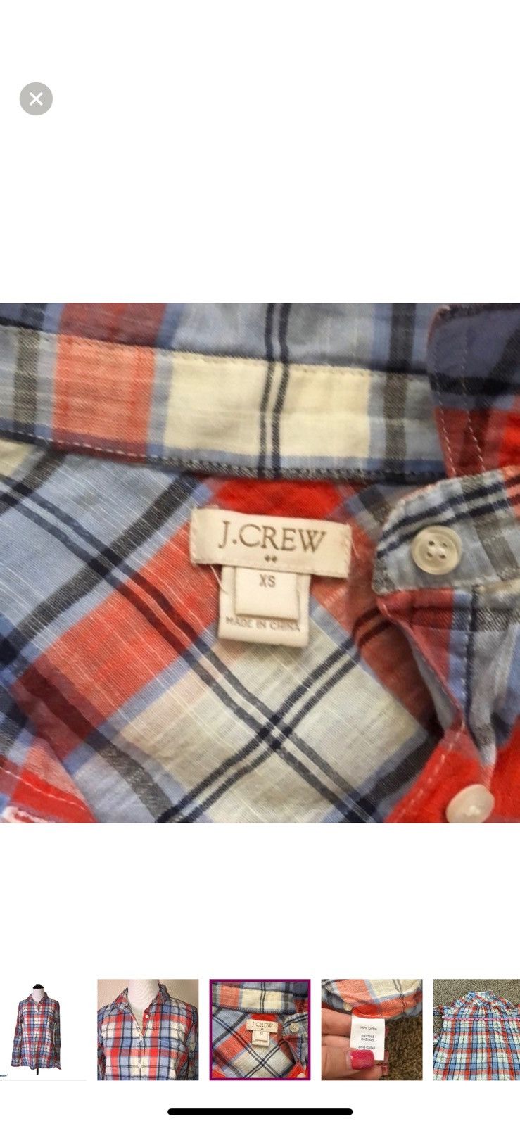 J.Crew J. Crew XS plaid popover blouse Size XS / US 0-2 / IT 36-38 - 5 Thumbnail