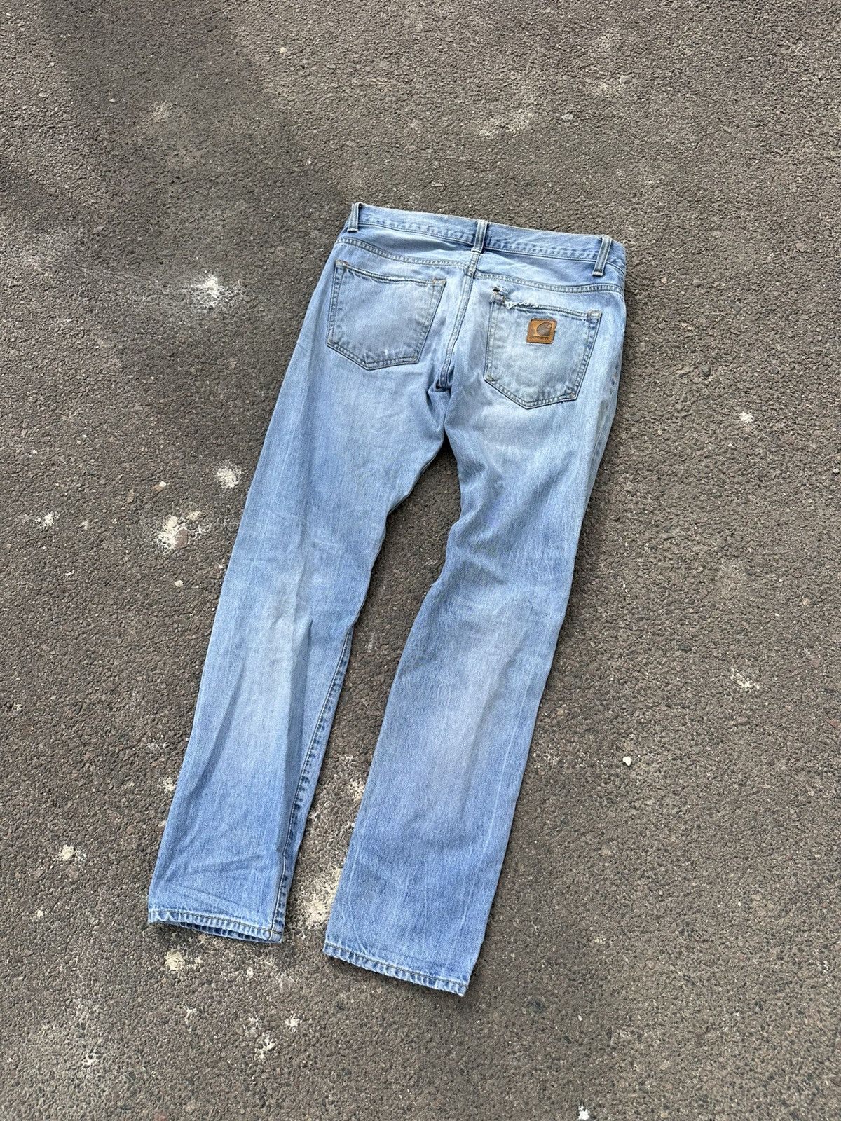 Carhartt Vintage Carhartt Thrashed Blue Crazy Faded Denim Jeans Y2K Size US 32 / EU 48 - 2 Thumbnail
