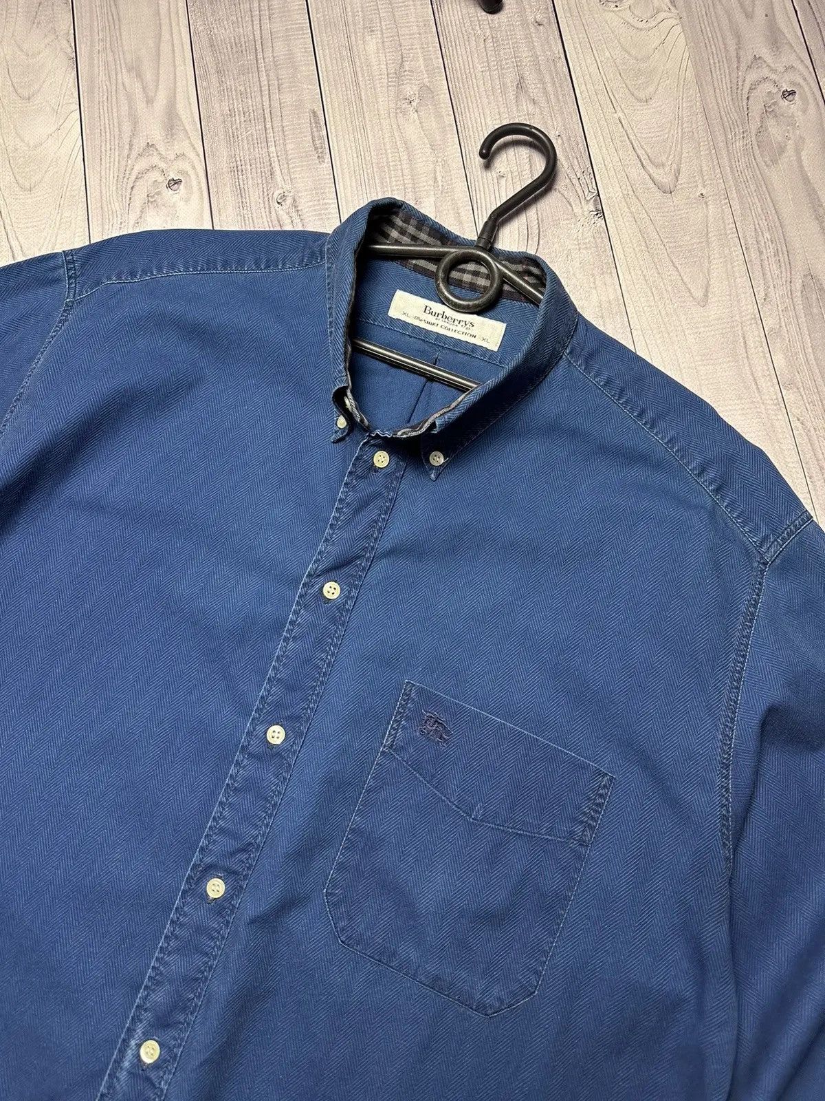 Burberry Vintage Burberry's shirt blue denim plaid size XL logo Size US XL / EU 56 / 4 - 3 Thumbnail
