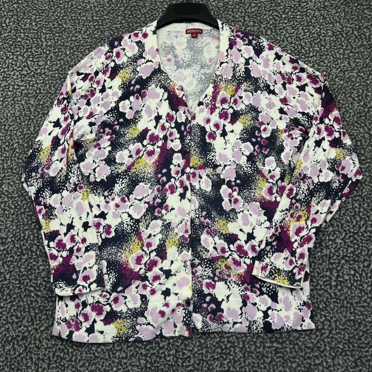 Merona Merona Sweater Cardigan Women 2 Floral Button Up Long Sleeve Size XS / US 0-2 / IT 36-38 - 1 Thumbnail