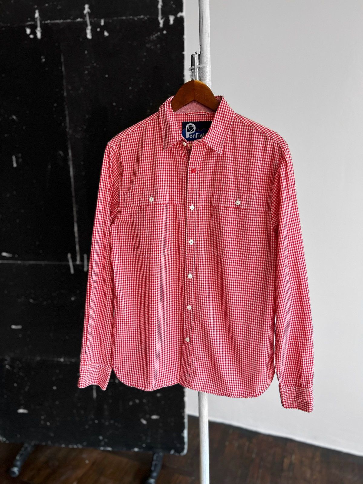 Designer × Penfield Penfield Mens Check Red White Long Sleeve Button Shirt Size US M / EU 48-50 / 2 - 1 Thumbnail