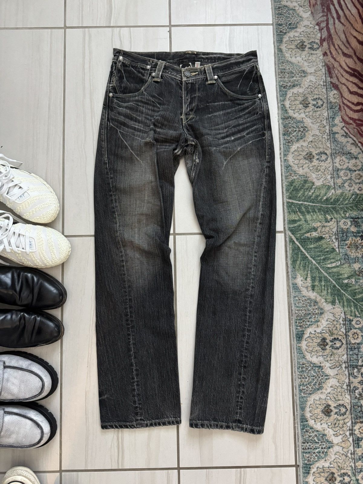 Levi's 1999 Levis Engineered Black Washed Denim Size US 31 - 1 Thumbnail