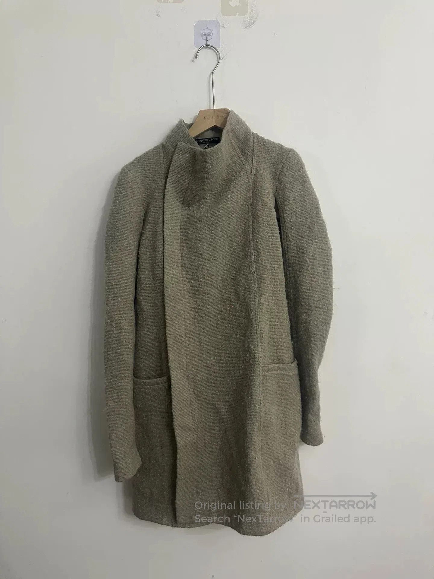 Rick Owens gray wool draped coat by Rick Owens. Size US S / EU 44-46 / 1 - 1 Thumbnail