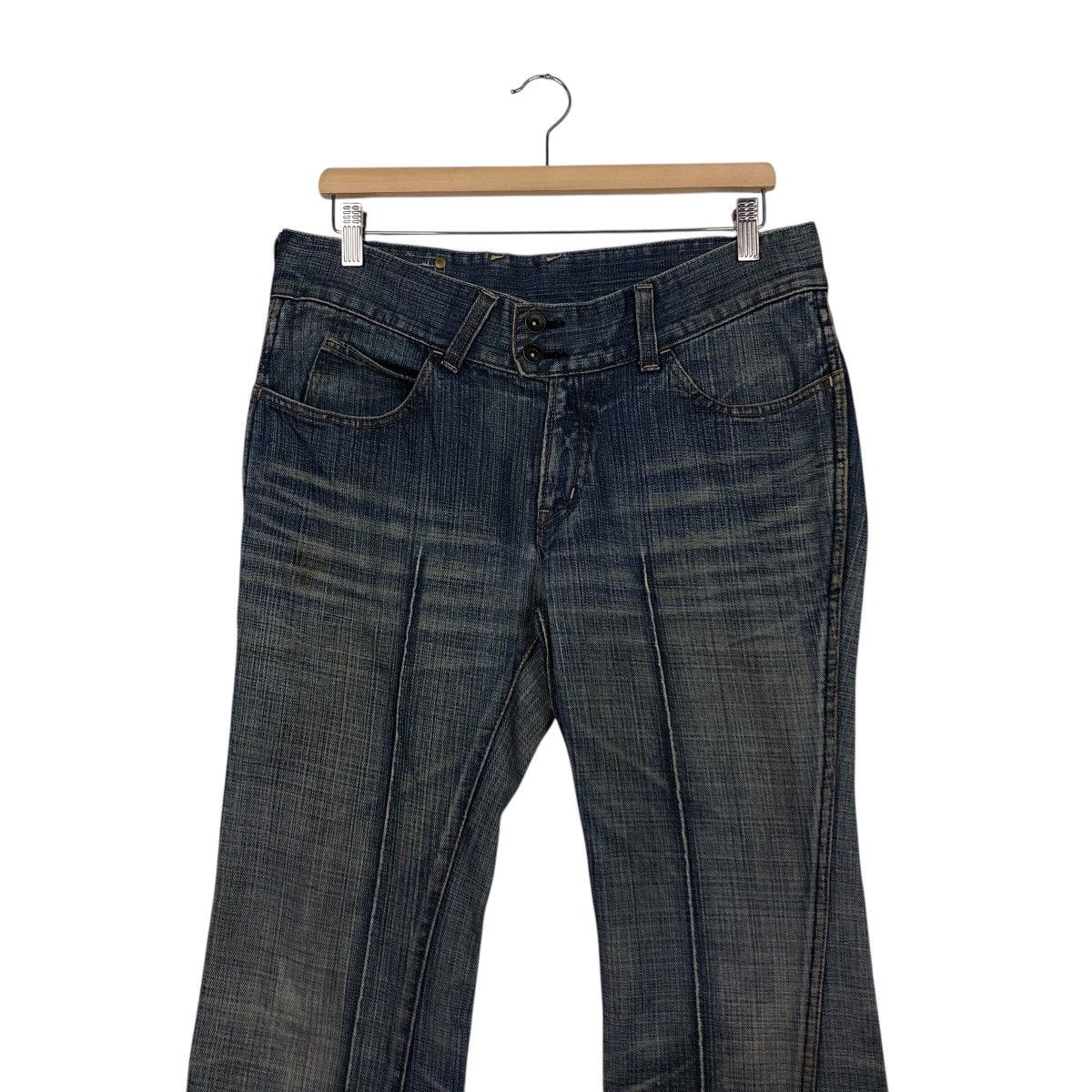 Japanese Brand Buffalo Jeans Y2K Moto Seam Denim — Early 2000s Archive Fade Size 33" - 5 Thumbnail