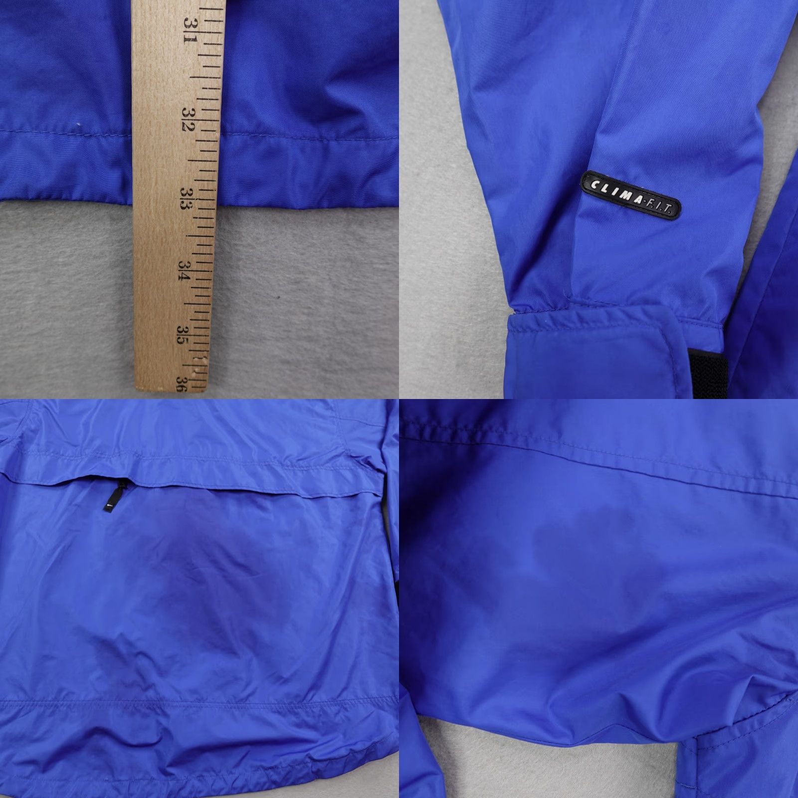 Nike VINTAGE Nike Jacket Mens XL Blue Clima-Fit Windbreaker Hooded Zip Coat 90s Y2K Windproof Lightweight Pockets Long Sleeve Solid Regular Size US XL / EU 56 / 4 - 8 Thumbnail