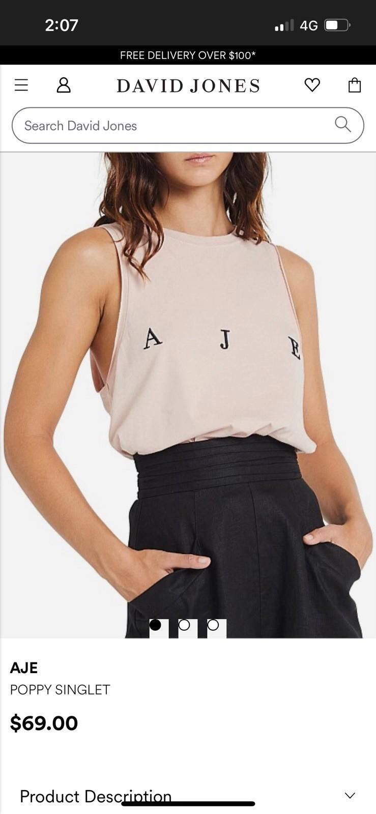 Other Aje Muscle Tank Sleeveless Logo Casual Cotton - Size XS Size XS / US 0-2 / IT 36-38 - 2 Thumbnail