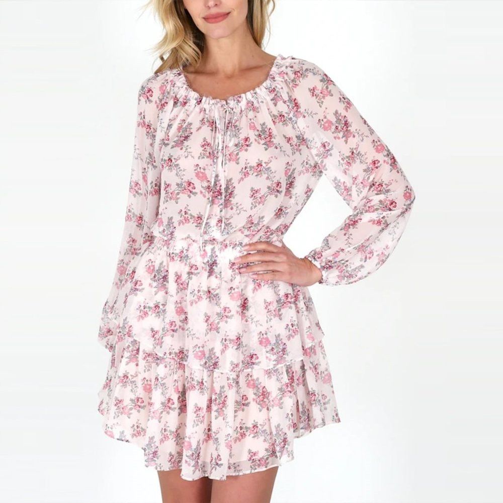 Other NWT New $128 Shabby Chic Lily Tiered Flounce Floral Dress S Size XS / US 0-2 / IT 36-38 - 2 Thumbnail
