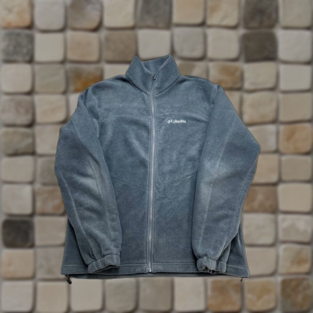 Vintage Columbia Mens Jacket Windbreaker Full Zip Steens Mountain Gray Fleece Interchange Regular Labeled Size US L / EU 52-54 / 3 - 1 Thumbnail