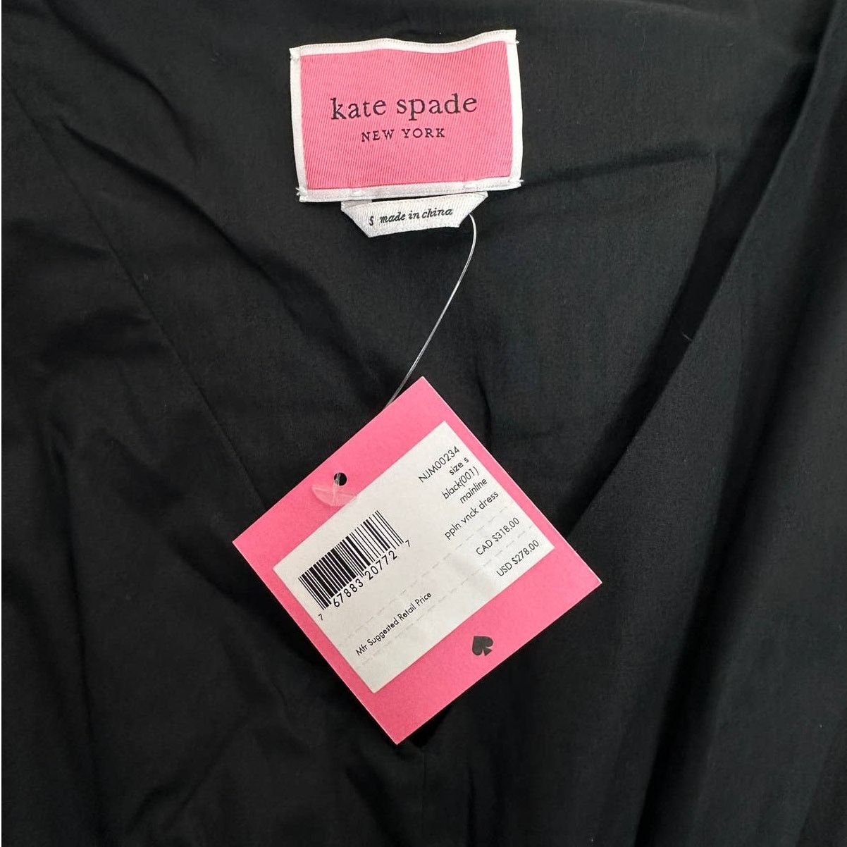 Kate Spade Kate Spade Poplin V-neck Dress Small in Black Size S / US 4 / IT 40 - 12 Thumbnail