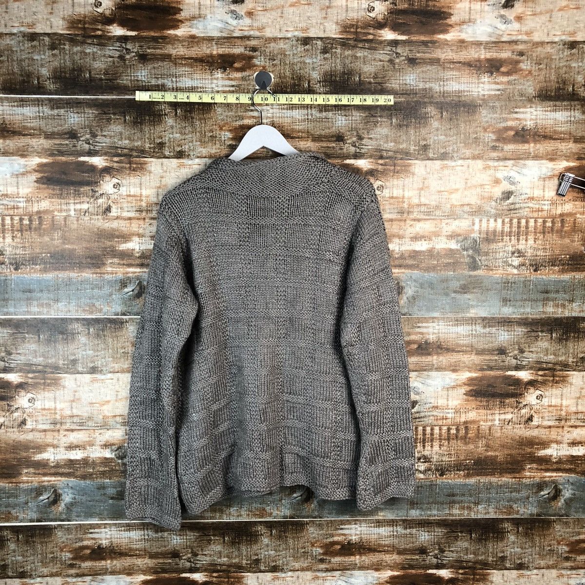 Vintage Japan vintage checkered Grey Cardigan Knitwear #A1953 Size US M / EU 48-50 / 2 - 10 Thumbnail