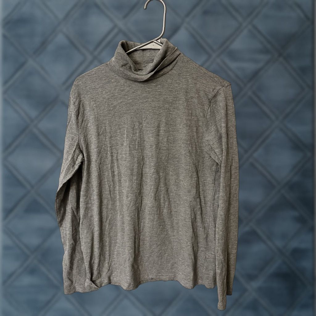 H&M H&M Gray Solid Turtleneck Tight-Knit Sweater Size M Men Pullover Cotton Size US M / EU 48-50 / 2 - 1 Thumbnail