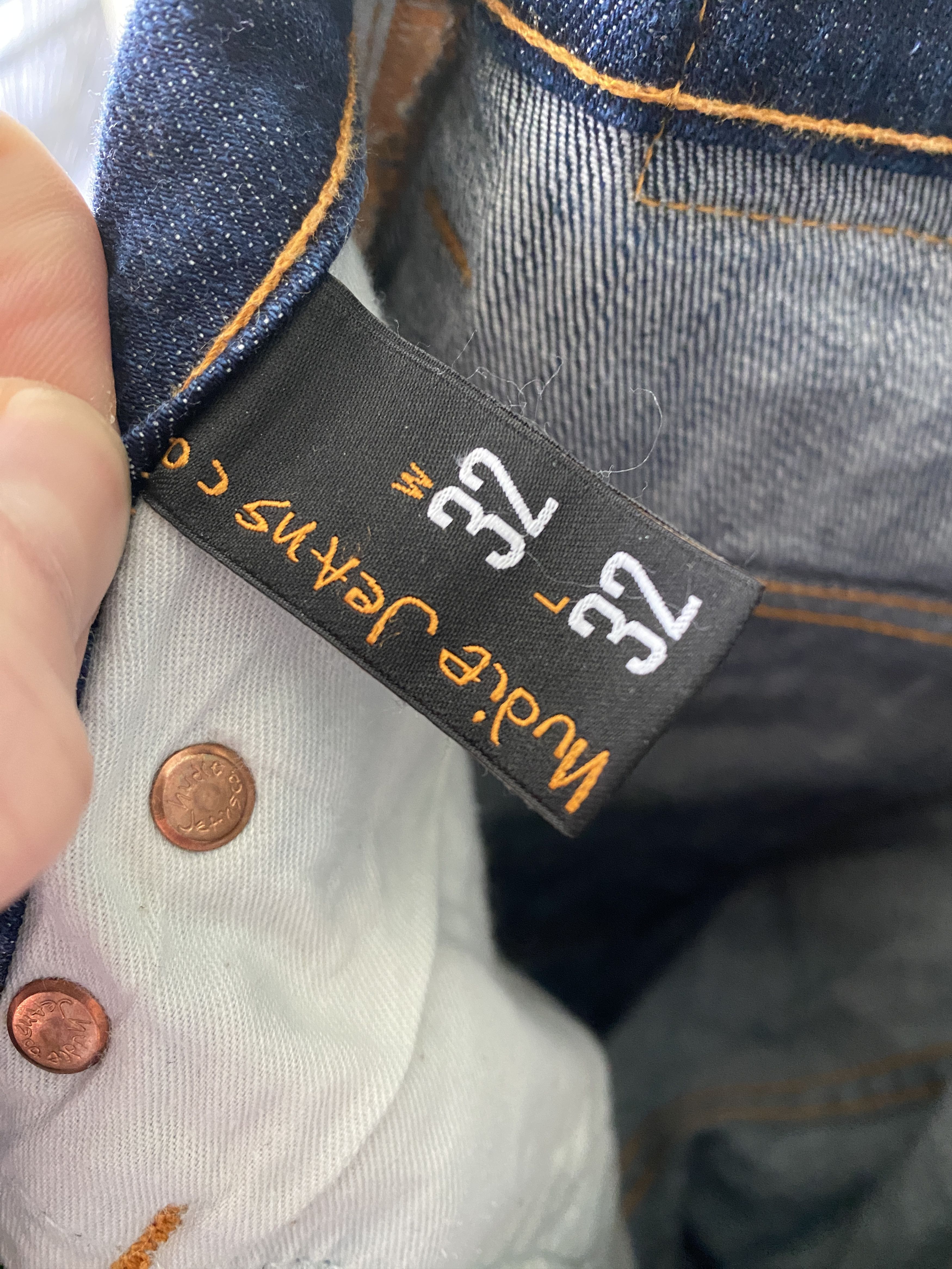 Denime × Nudie Jeans Nudie Jeans Thin Finn Org Dry Ecru Embo Denim jeans s W32 32 Size US 32 / EU 48 - 5 Thumbnail