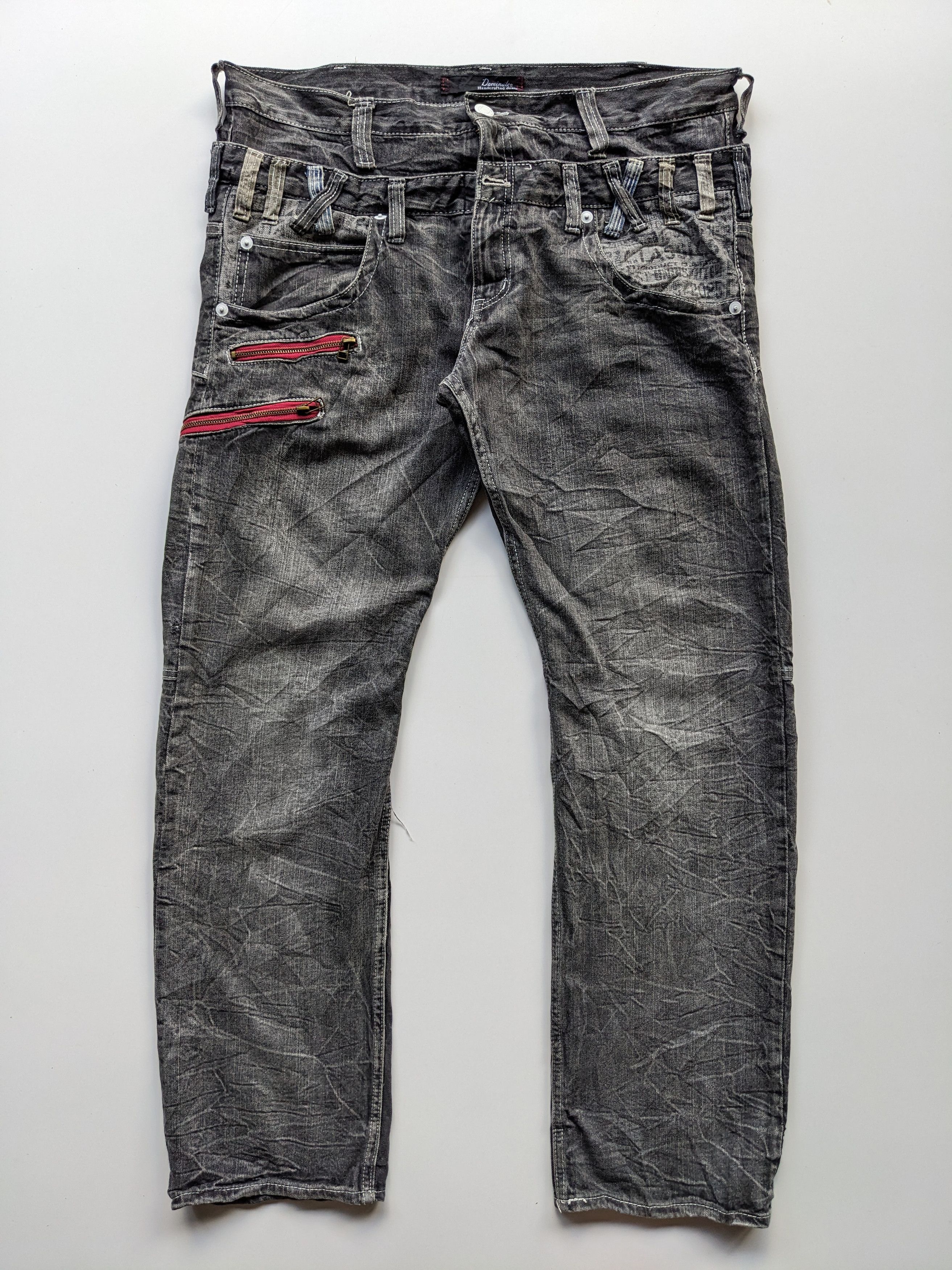 Japanese Brand Dominute handcraft double waist clawmark thunder jean Size US 39 - 2 Thumbnail