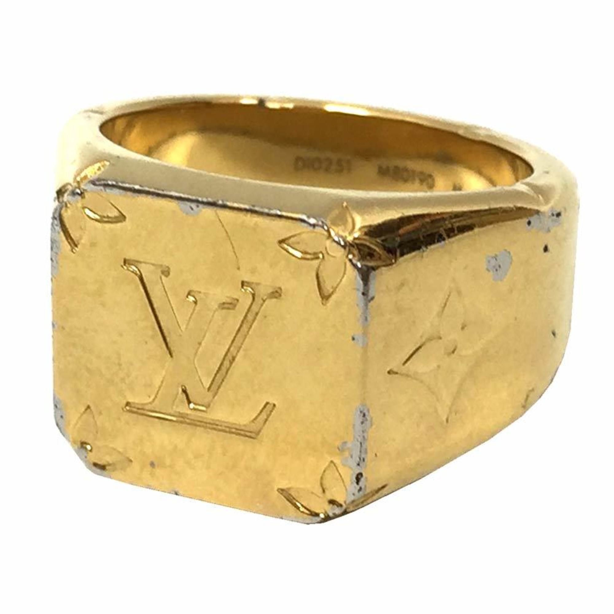 Louis Vuitton Louis Vuitton Signet Ring M80190 Men's M Size 19 Gold Color Monogram Size ONE SIZE - 1 Thumbnail