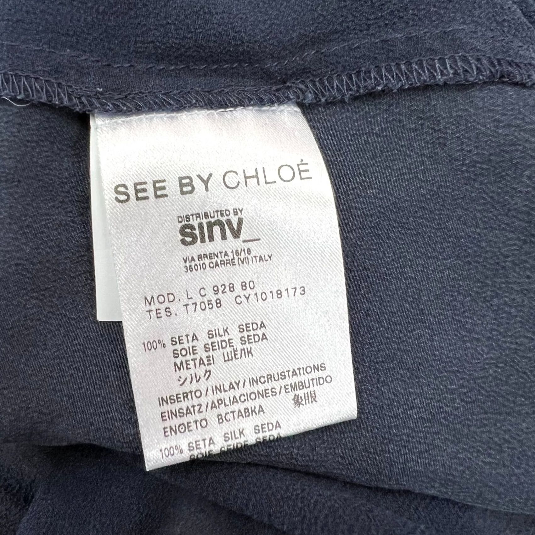 Vintage See by Chloé Silk Blouse Top Women's US 4 UK 8 Blue Silk Blouse Size M / US 6-8 / IT 42-44 - 2 Thumbnail