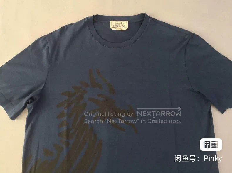 Hermes Hermes Men's short-sleeve T-shirt, dark blue, dragon print Size US L / EU 52-54 / 3 - 2 Thumbnail