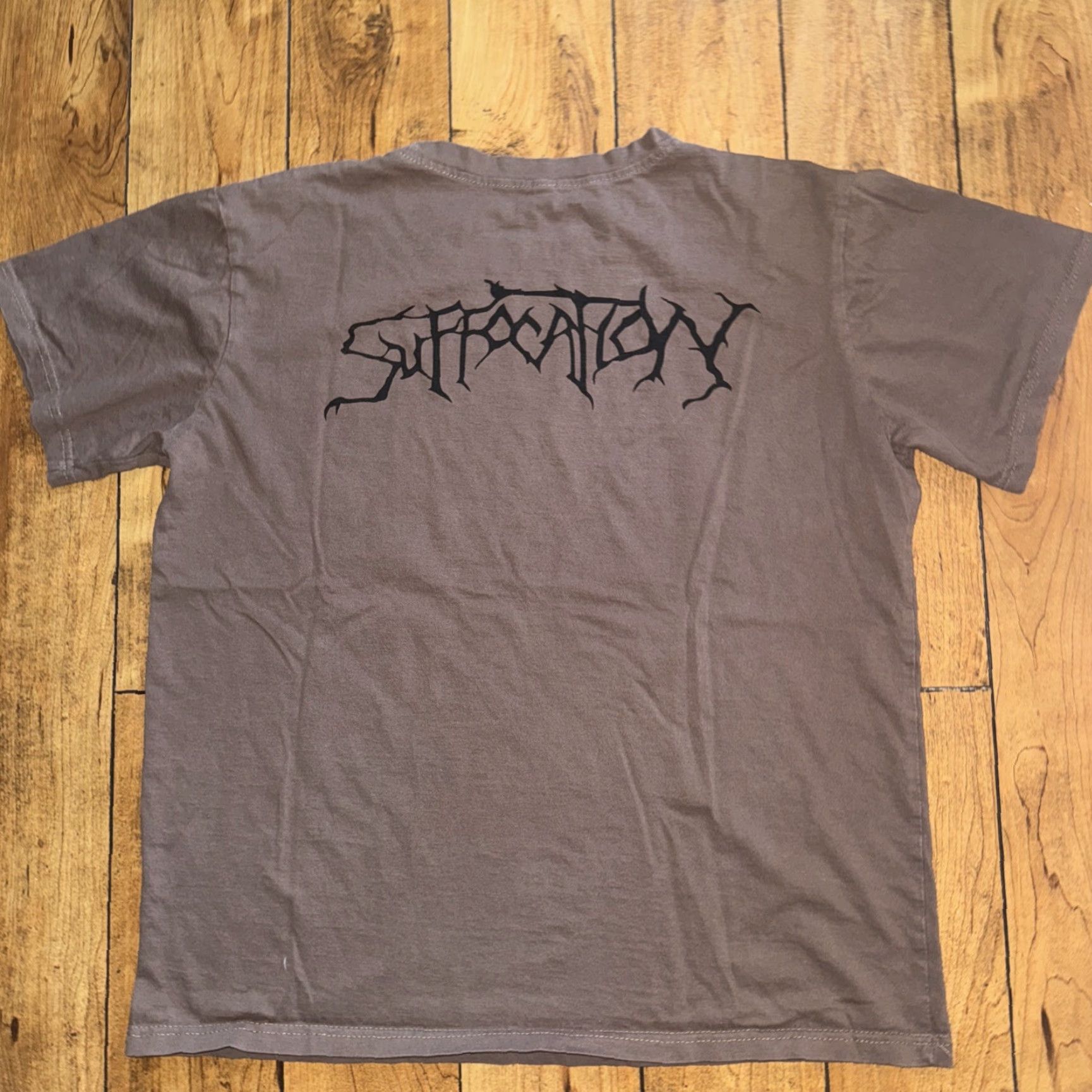 Vintage Unbranded Band T-Shirt Men XL Brown Frenchie Suffocation Metal Grunge 22x26 Size US XL / EU 56 / 4 - 3 Thumbnail