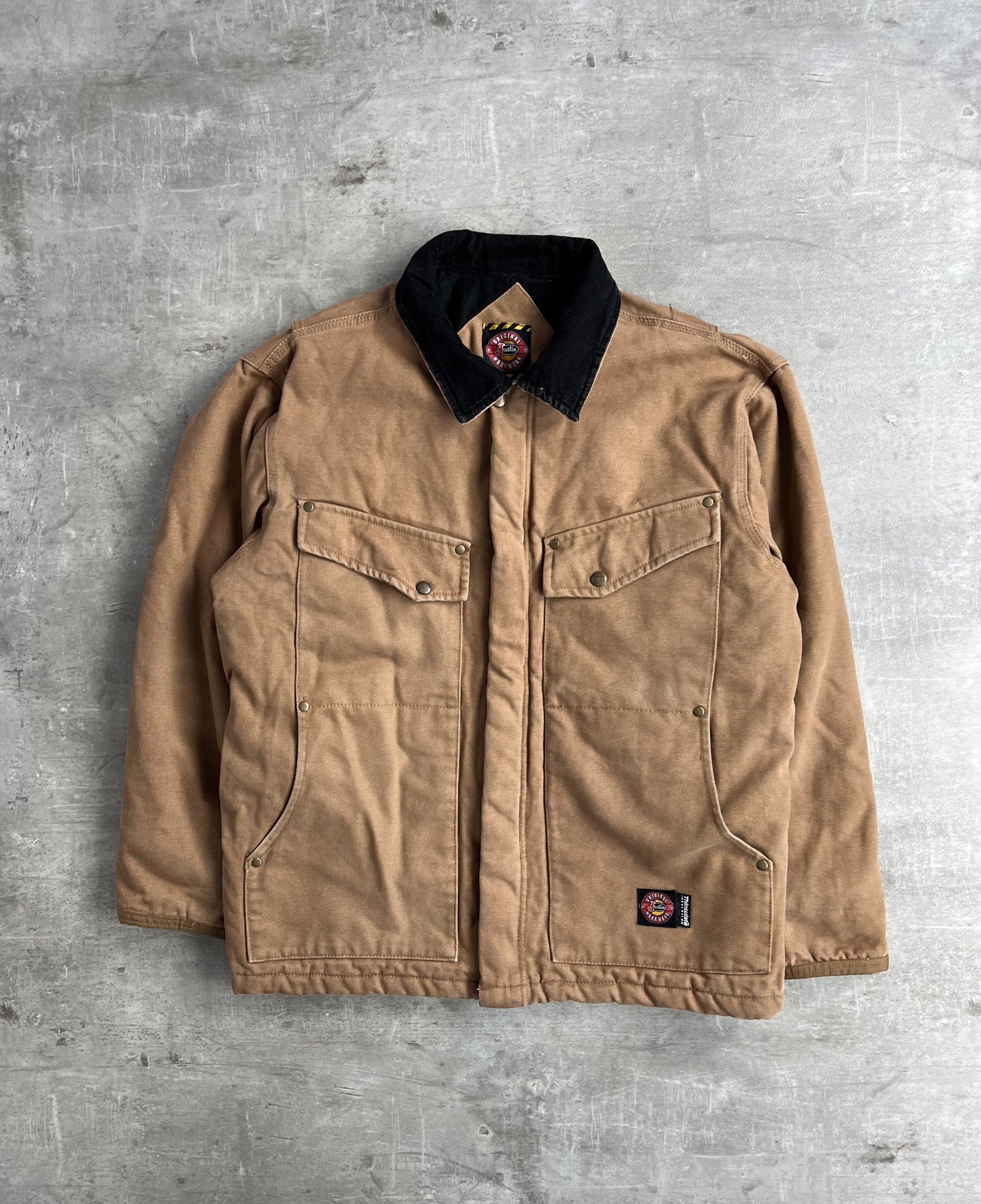 Vintage JUSTIN WORKWEAR HEAVY JACKET BROWN Size US M / EU 48-50 / 2 - 1 Thumbnail