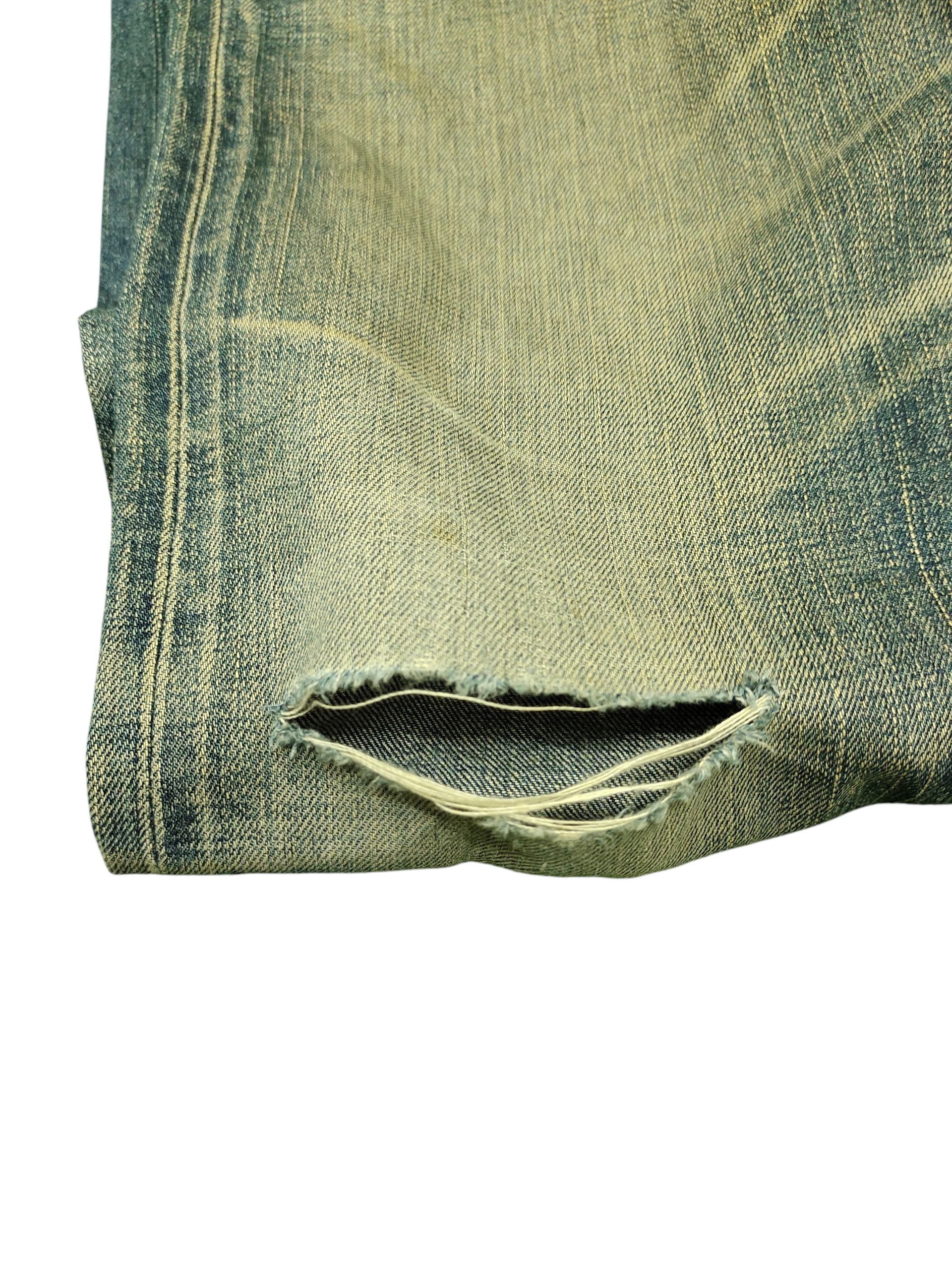 Kapital Vintage Edwin 505Z Selvage Clawmark Distress Denim Jeans Size US 35 - 15 Thumbnail