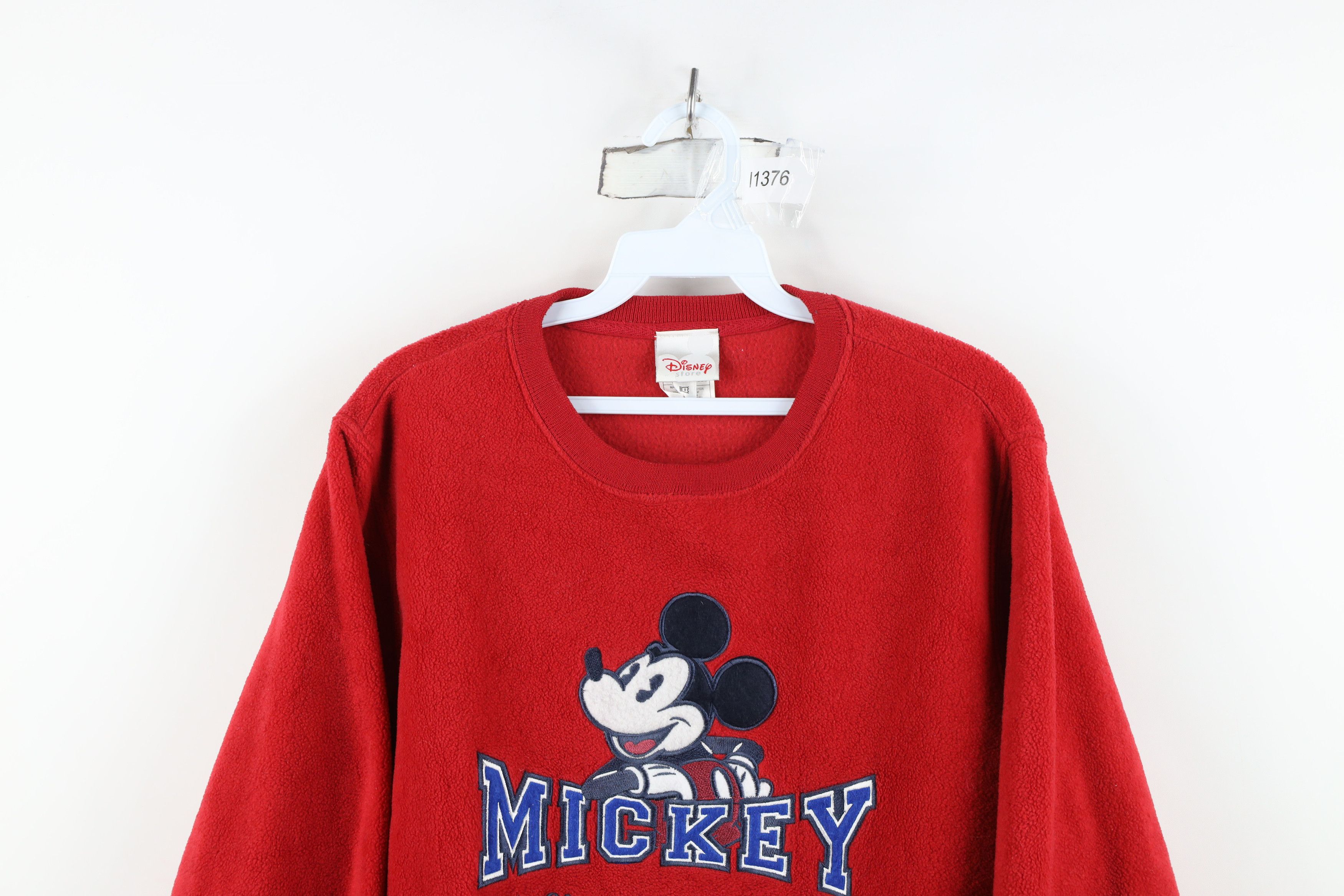 Disney Vintage 90s Y2K Disney Mickey Mouse Fleece Sweatshirt Red Size S / US 4 / IT 40 - 2 Thumbnail