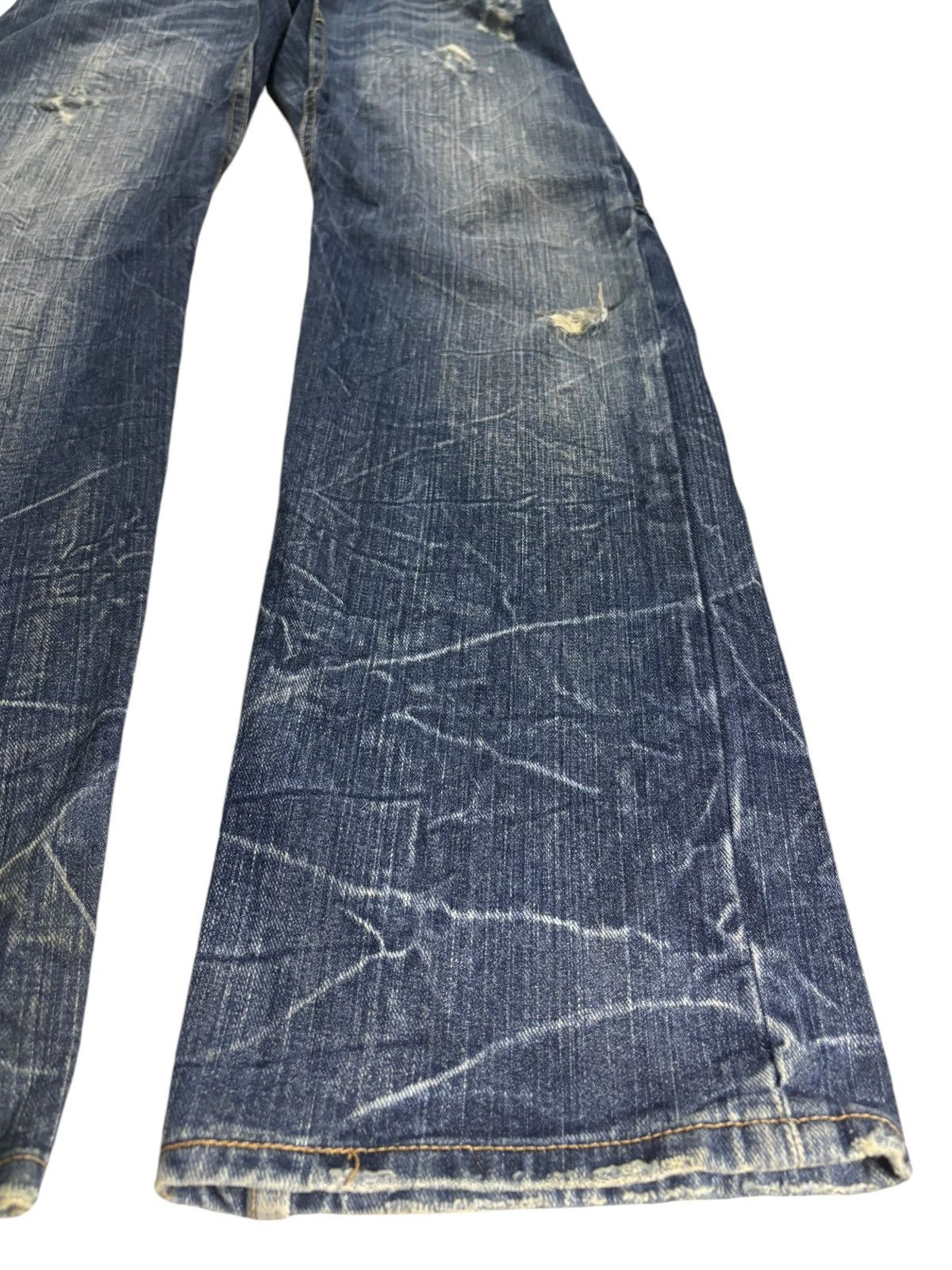 Japanese Brand Vintage Japanese Brand Double Waist Distressed Loose Jeans Size US 31 - 7 Thumbnail