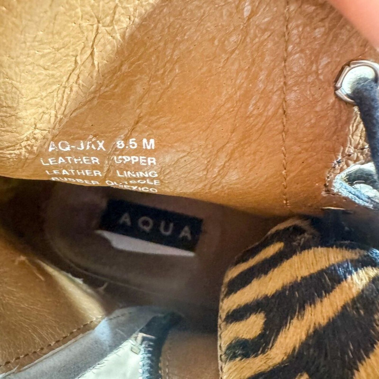 Other AQUA Jax (AQ-JAX) Zebra Calf Hair Combat Boots tud Trim 8.5 Size US 8.5 / IT 38.5 - 4 Thumbnail