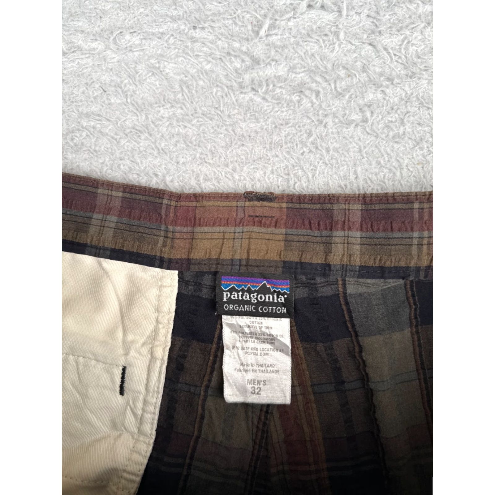 Patagonia Patagonia Shorts Men 32 Brown Plaid Chino Casual Polyester Flat Front 10" Outdoor Mens Size US 32 / EU 48 - 7 Thumbnail